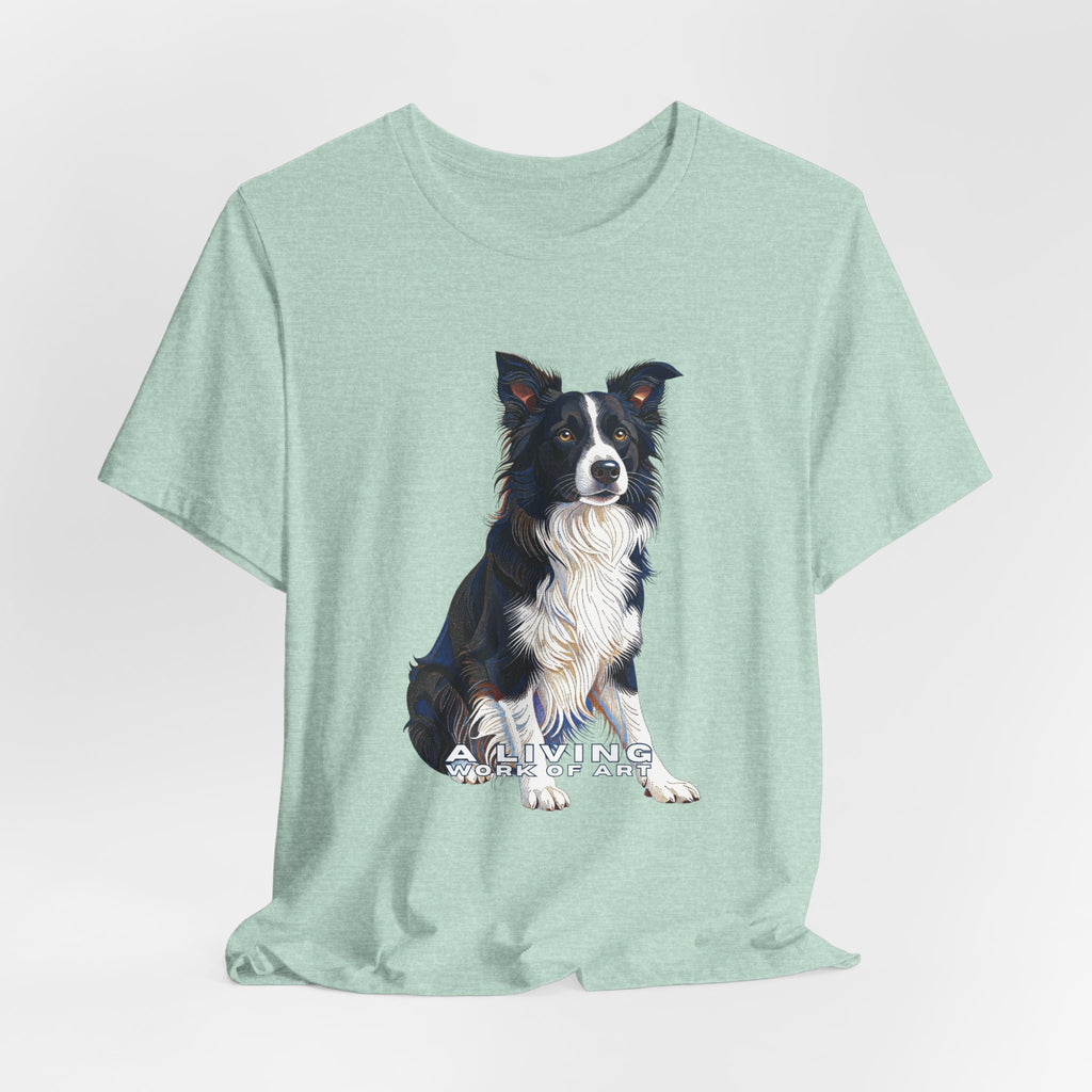 Border Collie T Shirt | Living Work of Art Collection | Pointillism Style