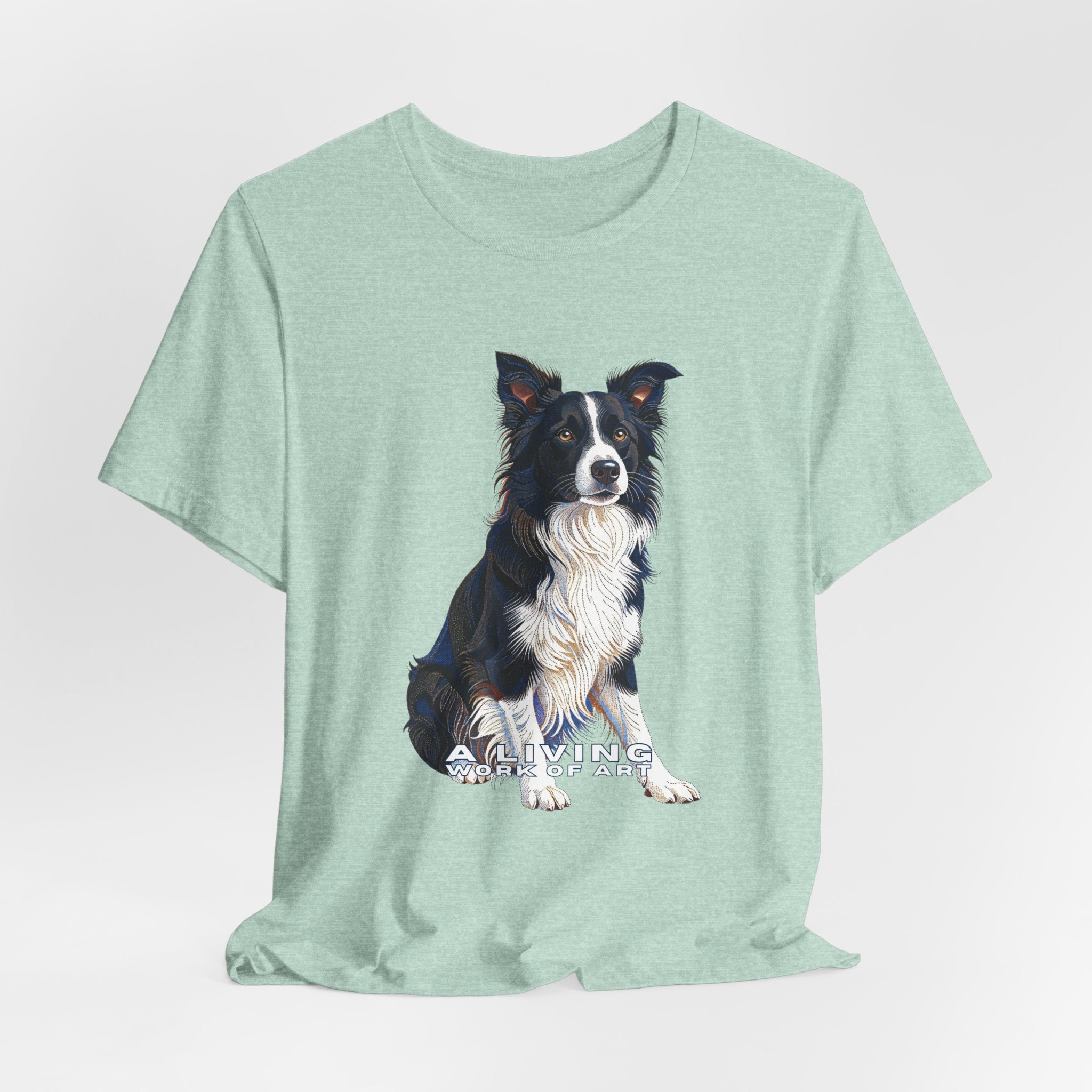 Border Collie T Shirt | Living Work of Art Collection | Pointillism Style