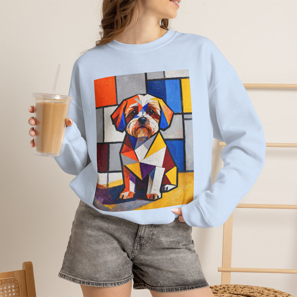 Shih-Poo Sweatshirt | Living Work of Art Collection | Cubist Style