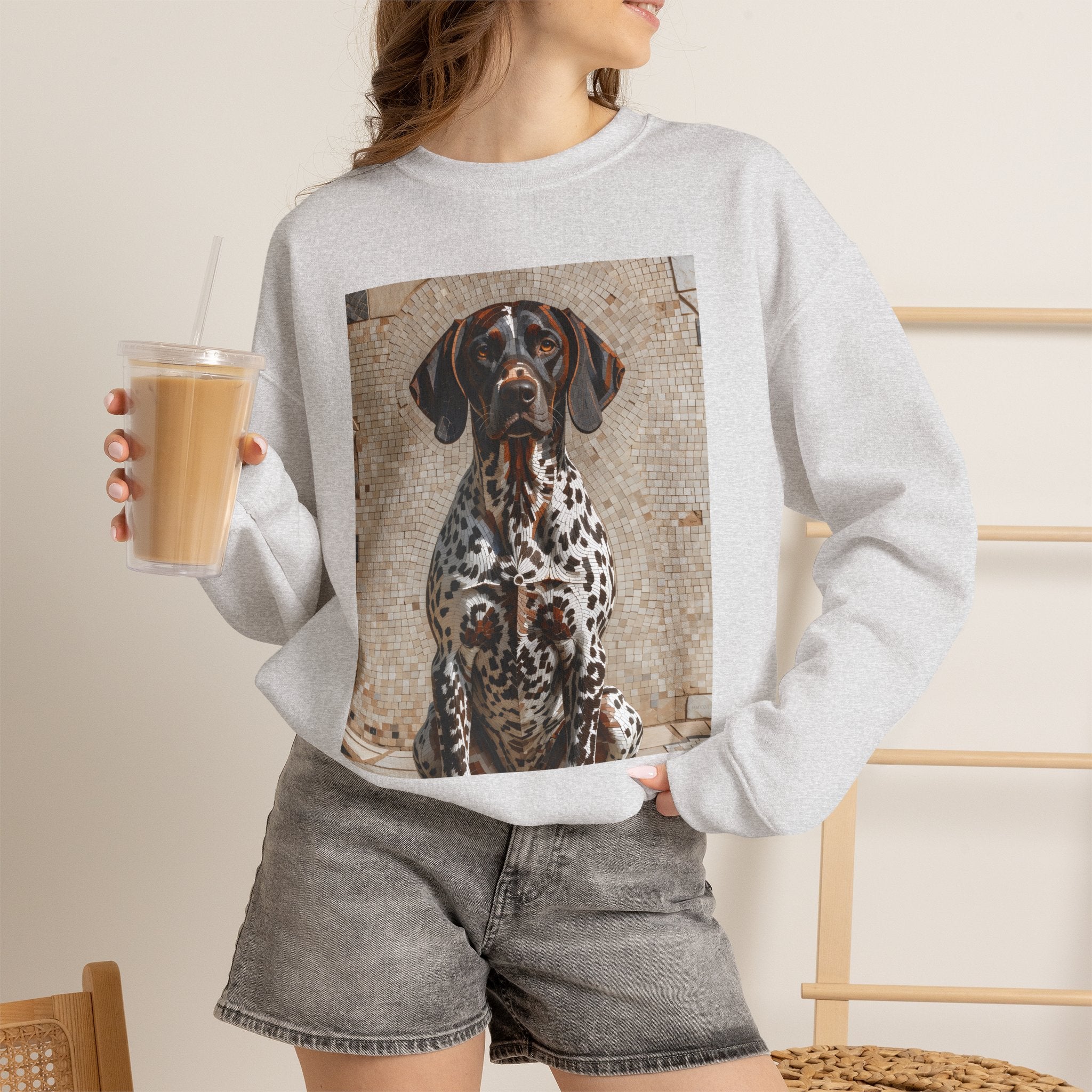 German Shorthaired Pointer Sweatshirt | Living Work of Art Collection | Mosaic Style