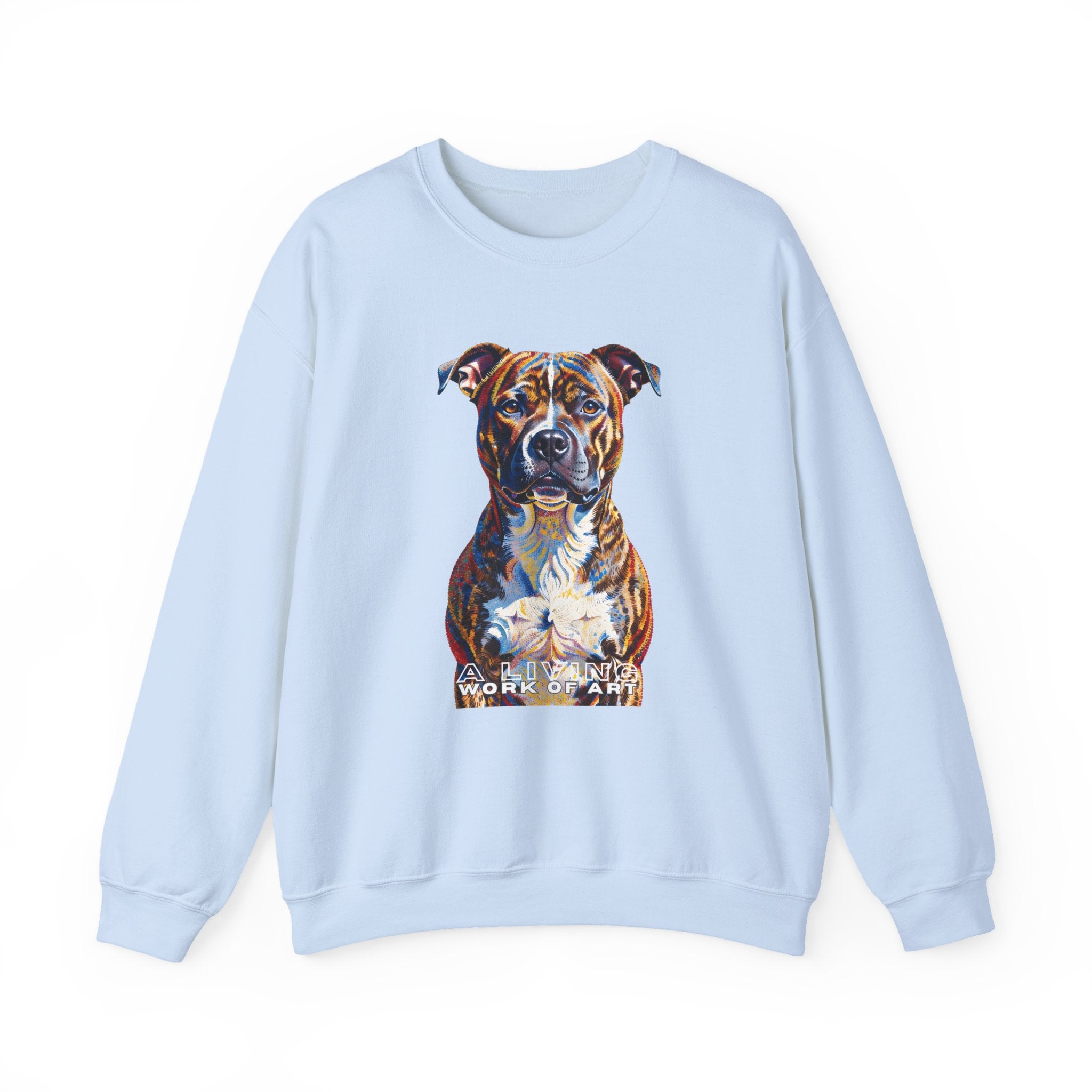 Staffordshire Bull Terrier Sweatshirt | Living Work of Art Collection | Pointillism Style