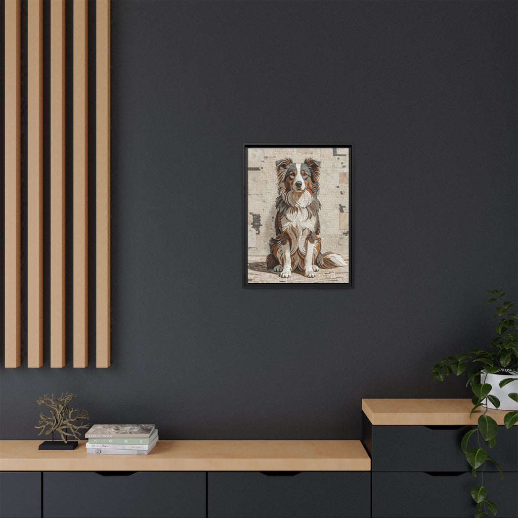 Border Collie Canvas Wall Art - Mosaic Style Fine Art Print | Living Work of Art Collection