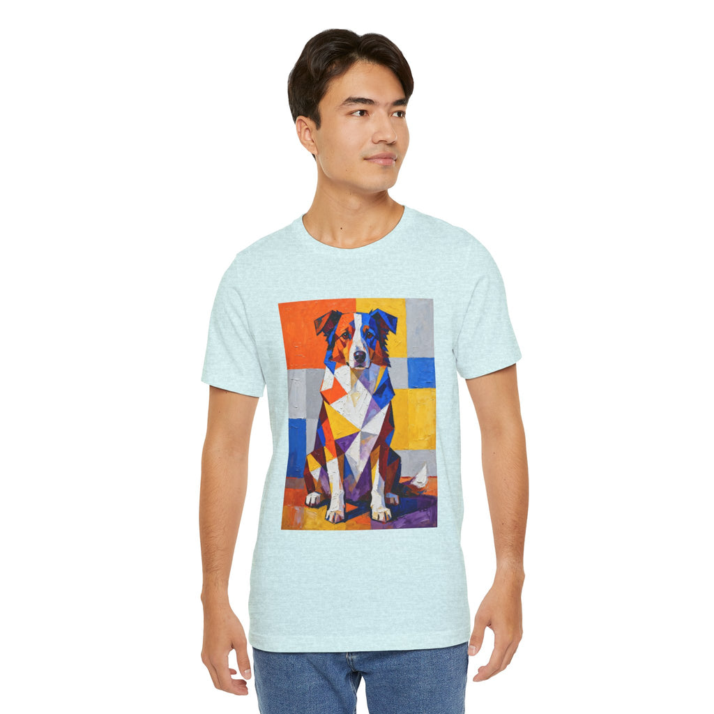 Australian Shepherd T Shirt | Living Work of Art Collection | Cubist Style