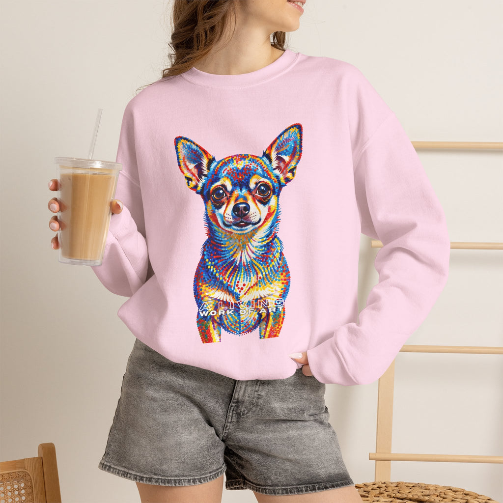 Chihuahua Sweatshirt | Living Work of Art Collection | Pointillism Style