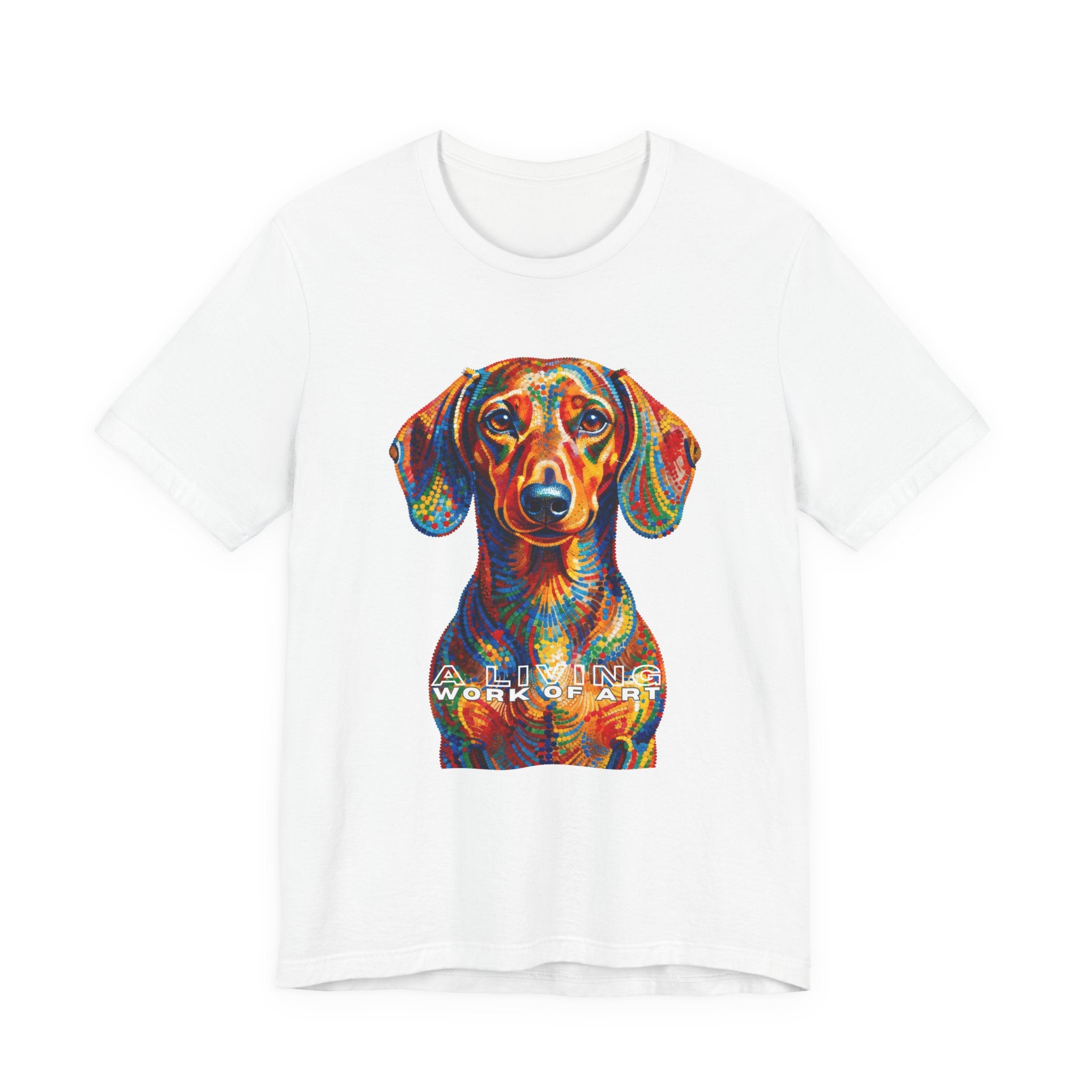 Dachshund T Shirt | Living Work of Art Collection | Pointillism Style