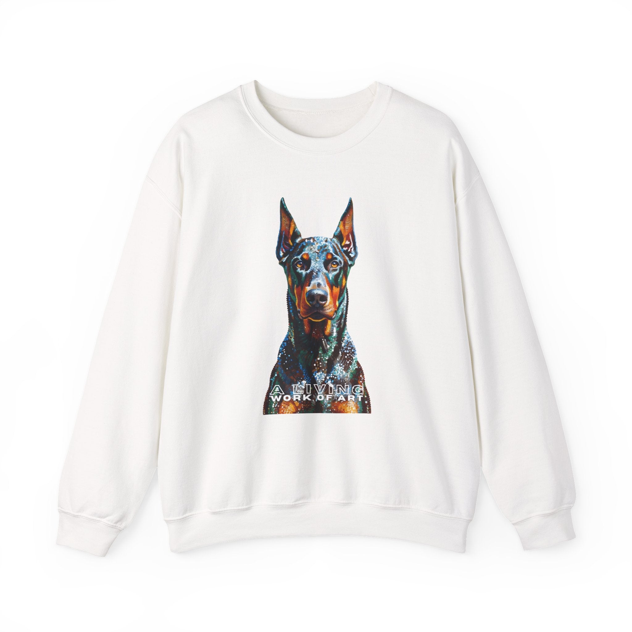 Doberman Pinscher Sweatshirt | Living Work of Art Collection | Pointillism Style