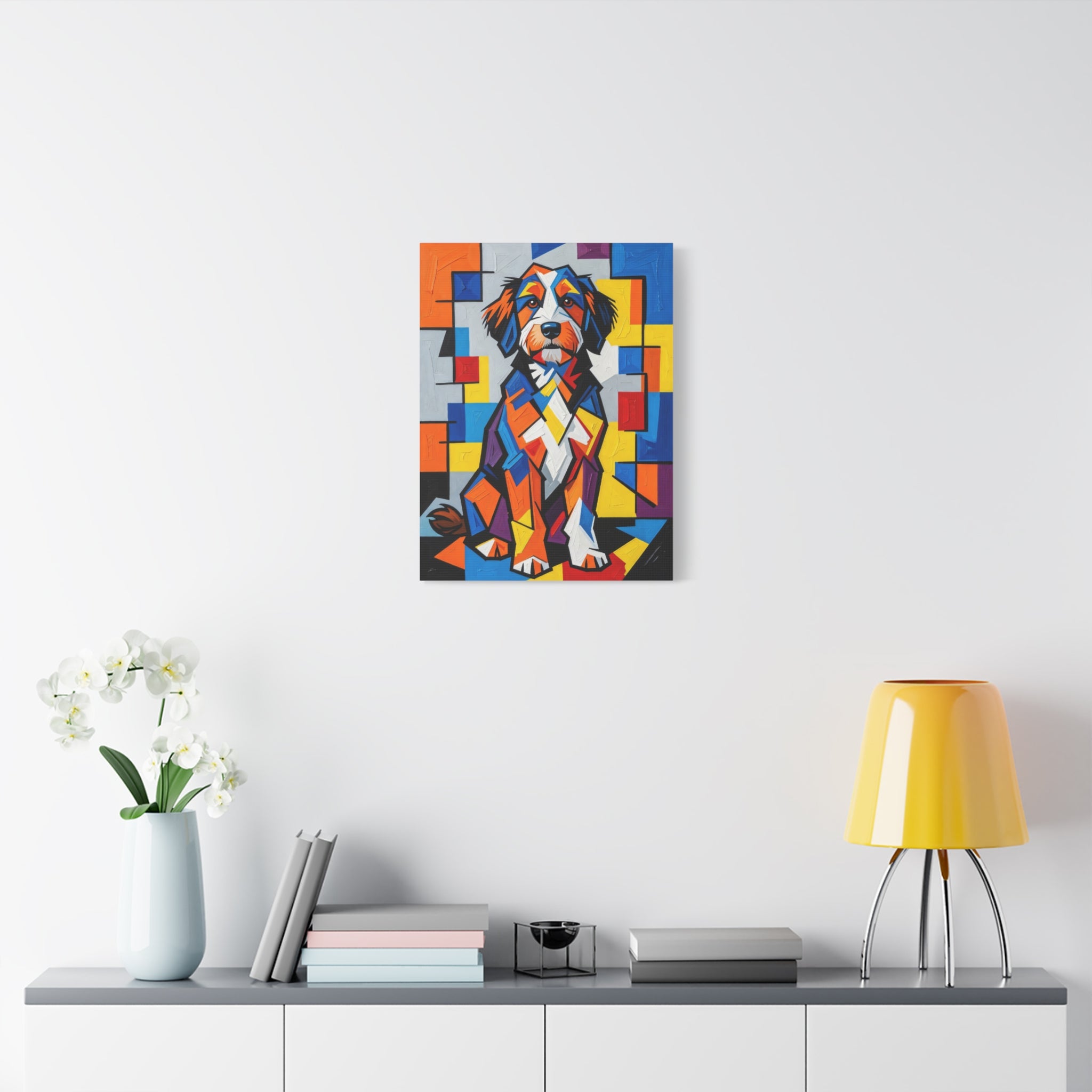 Bernedoodle Canvas Wall Art | Living Work of Art Collection | Cubist Style Print
