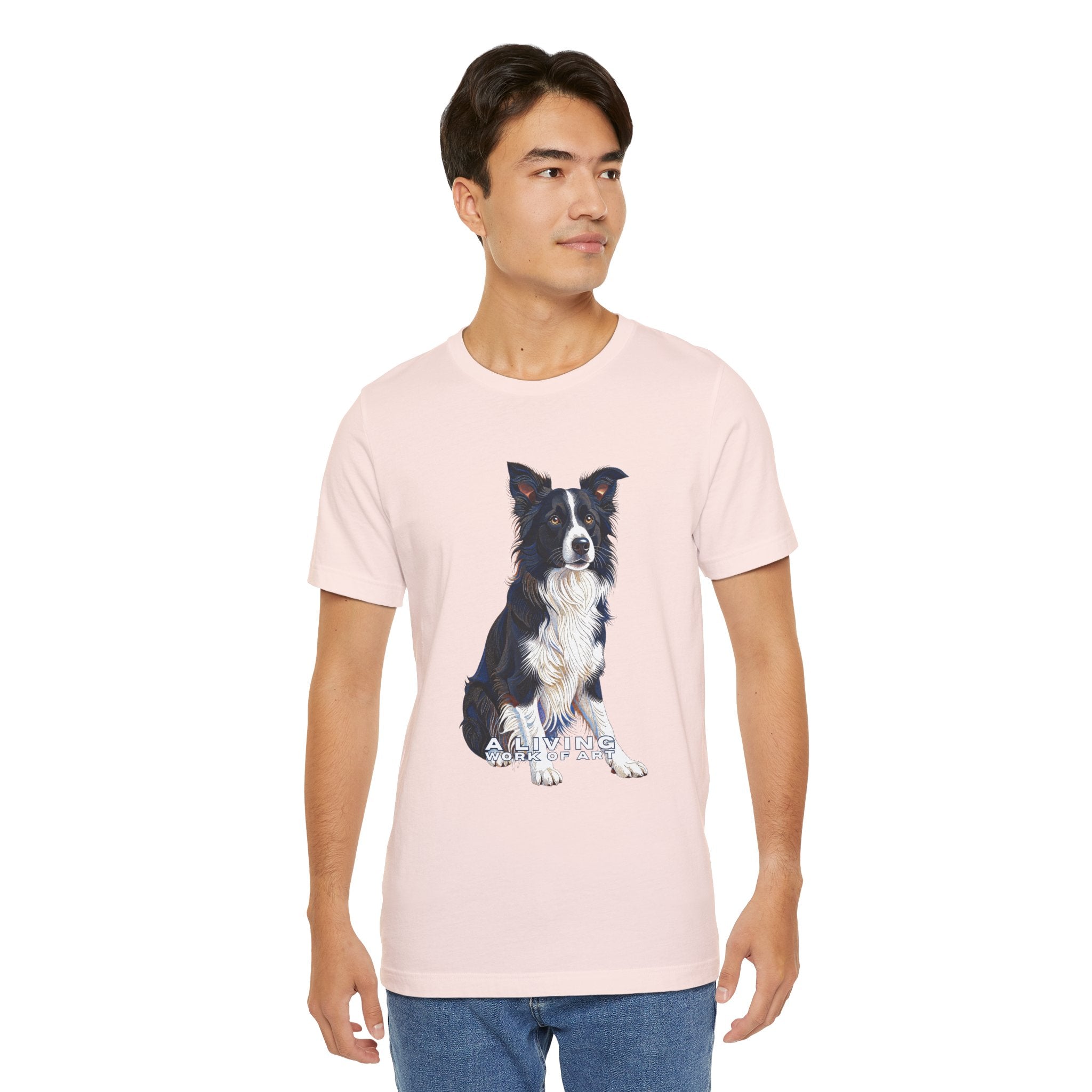 Border Collie T Shirt | Living Work of Art Collection | Pointillism Style
