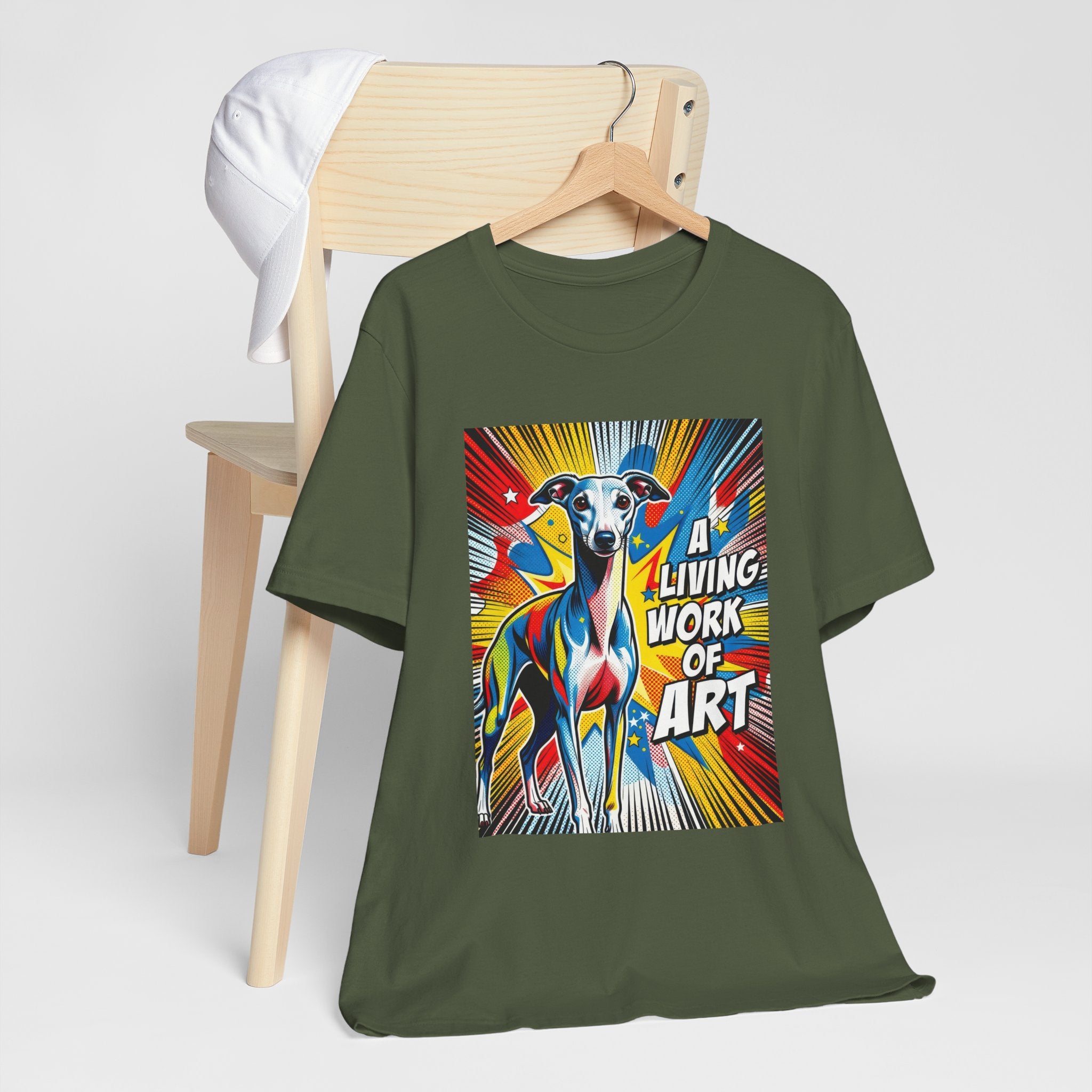 Whippet T Shirt | Living Work of Art Collection | Pop Art