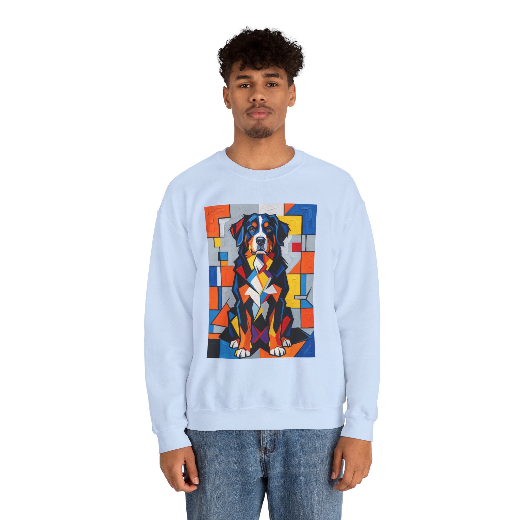 Bernese Mountain Dog Sweatshirt | Living Work of Art Collection | Cubist Style