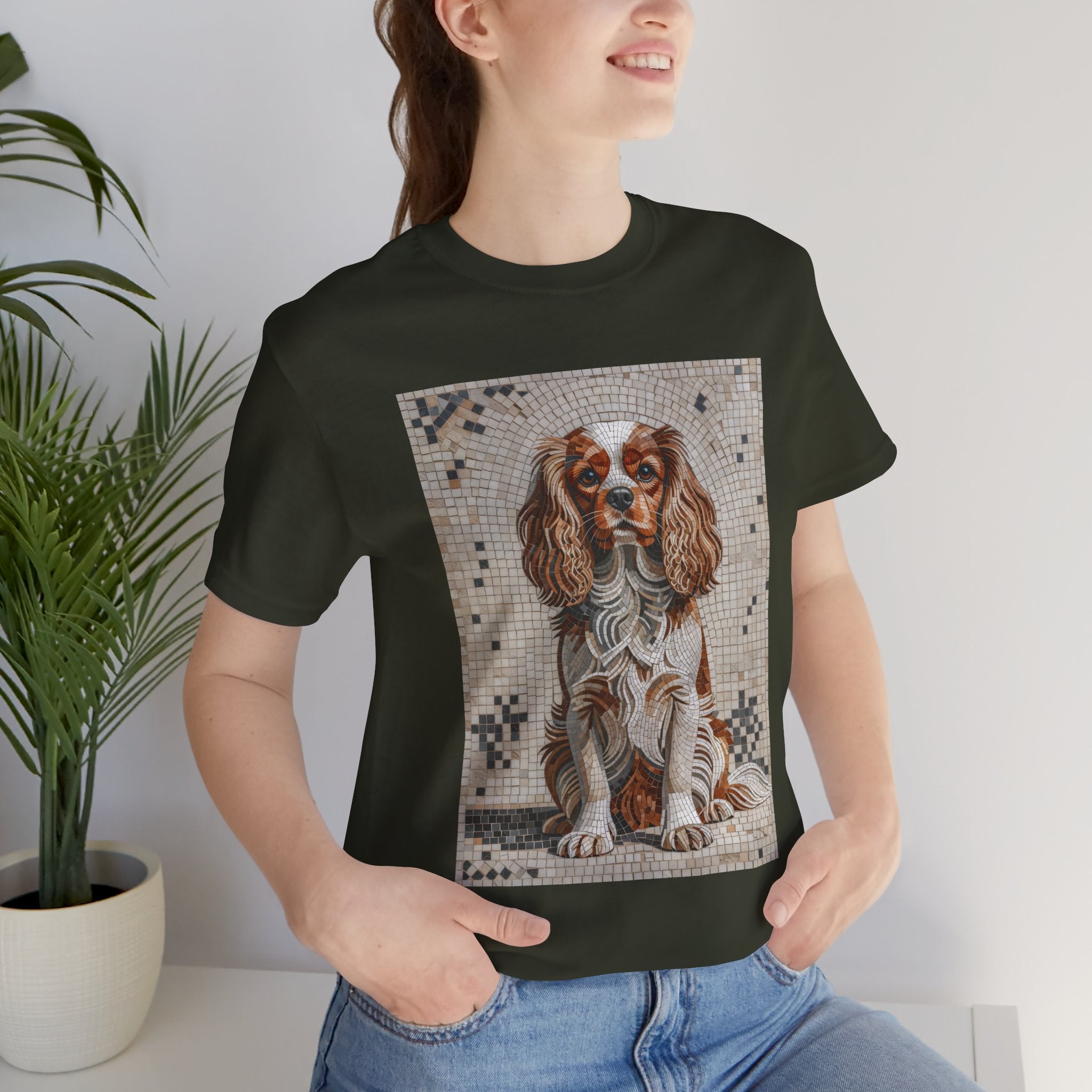 Cavalier King Charles Spaniel T Shirt | Living Work of Art Collection | Mosaic Style