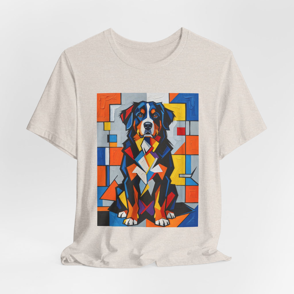 Bernese Mountain Dog T Shirt | Living Work of Art Collection | Cubist Style