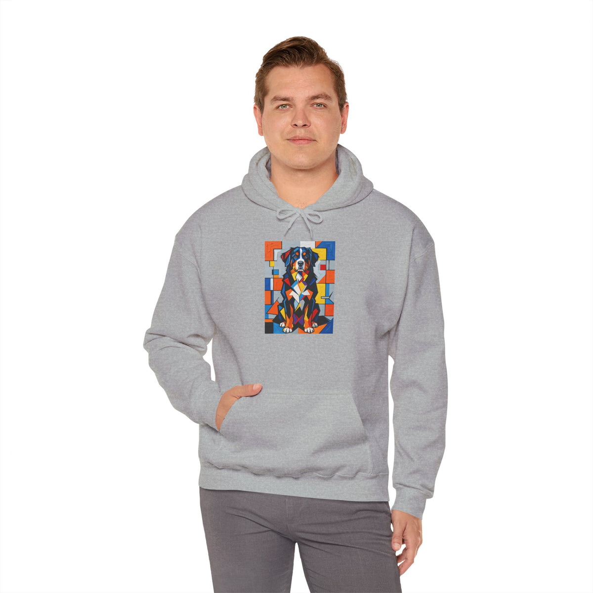 Bernese Mountain Dog Hoodie | Living Work of Art Collection | Cubist Style