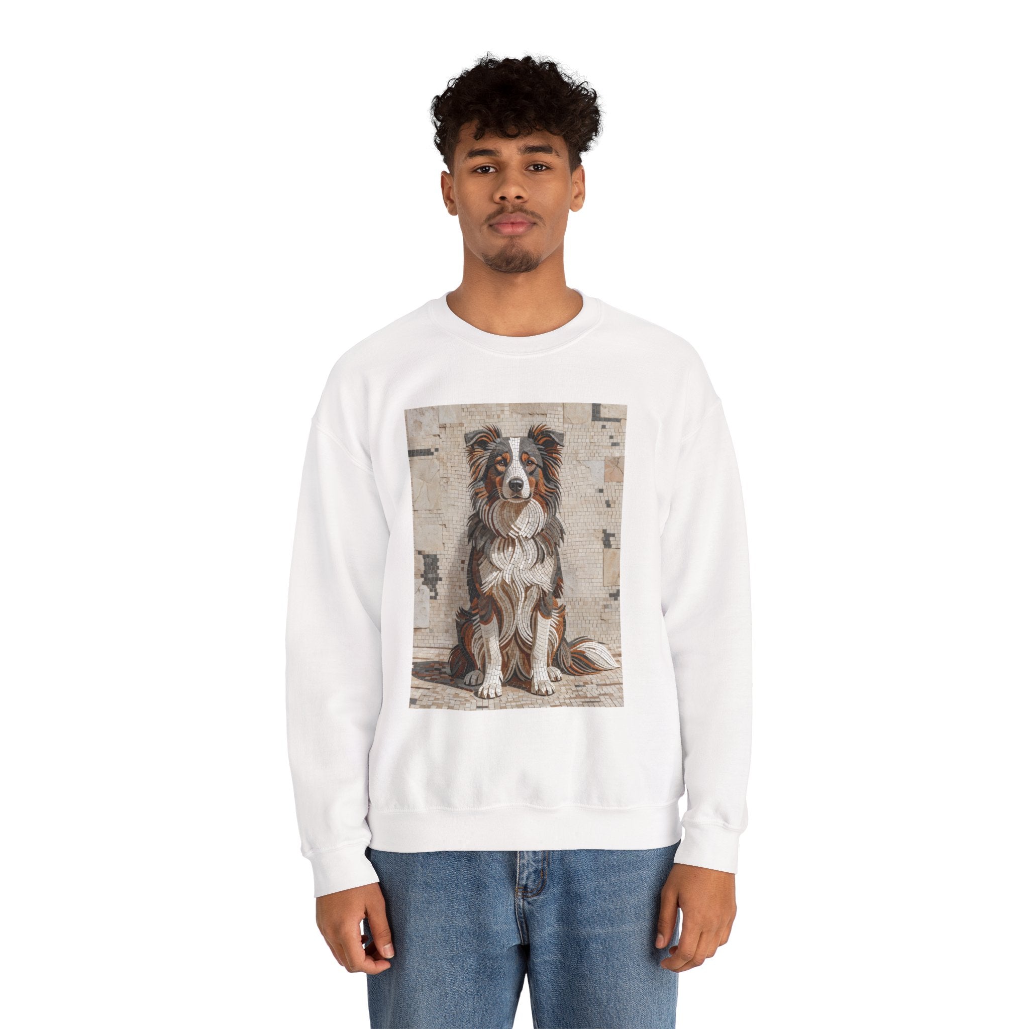 Border Collie Sweatshirt | Living Work of Art Collection | Mosaic Style