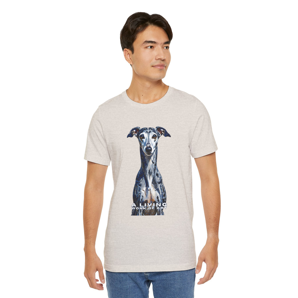 Whippet T Shirt | Living Work of Art Collection | Pointillism Style