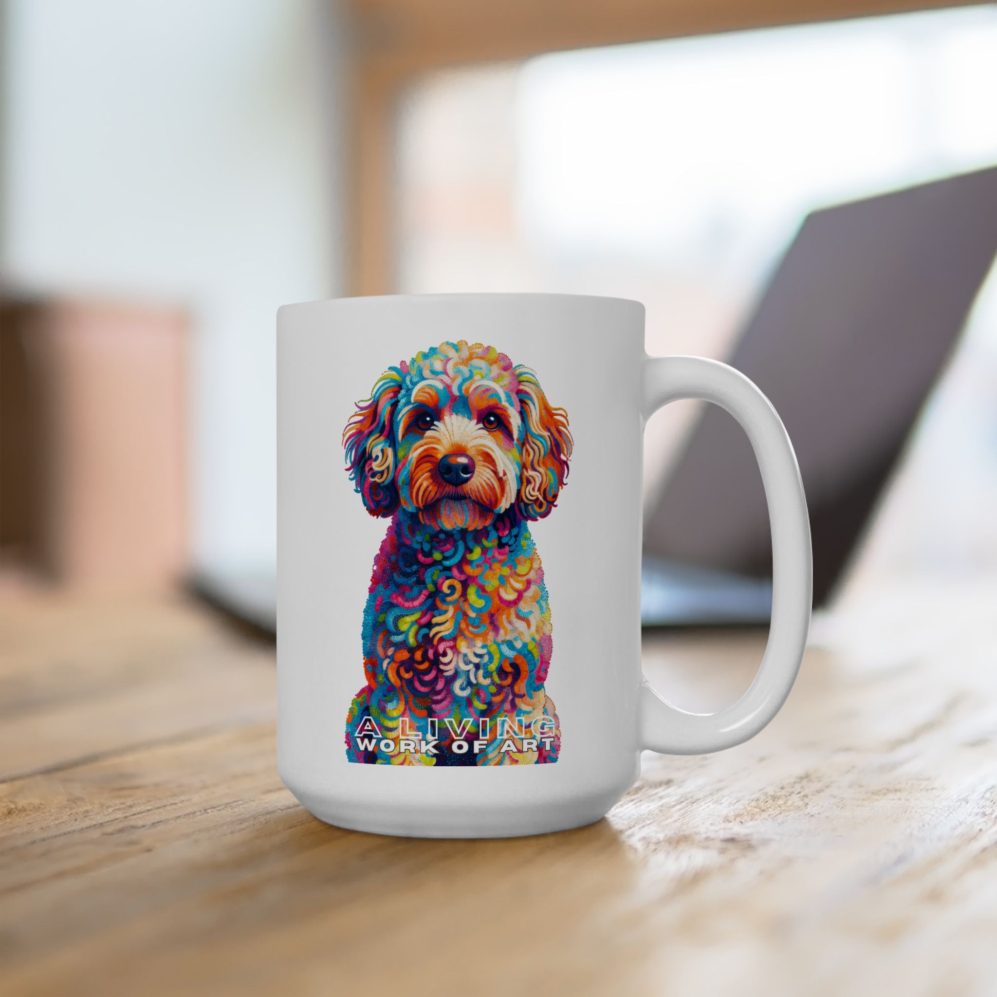 Schnoodle Coffee Mug | Living Work of Art Collection | Pointillism Style
