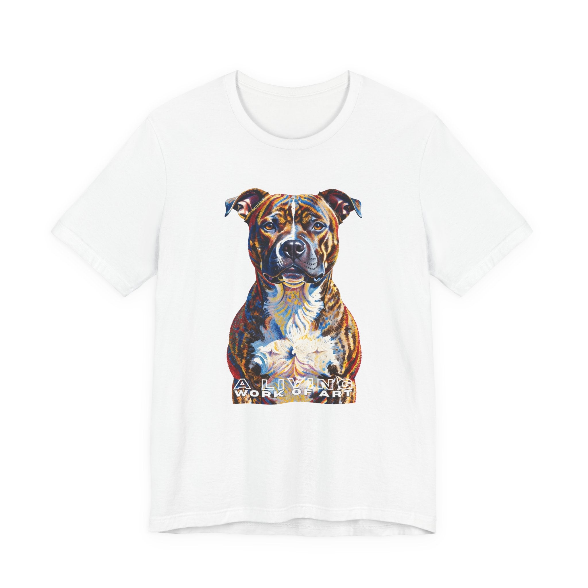 Staffordshire Bull Terrier T Shirt | Living Work of Art Collection | Pointillism Style
