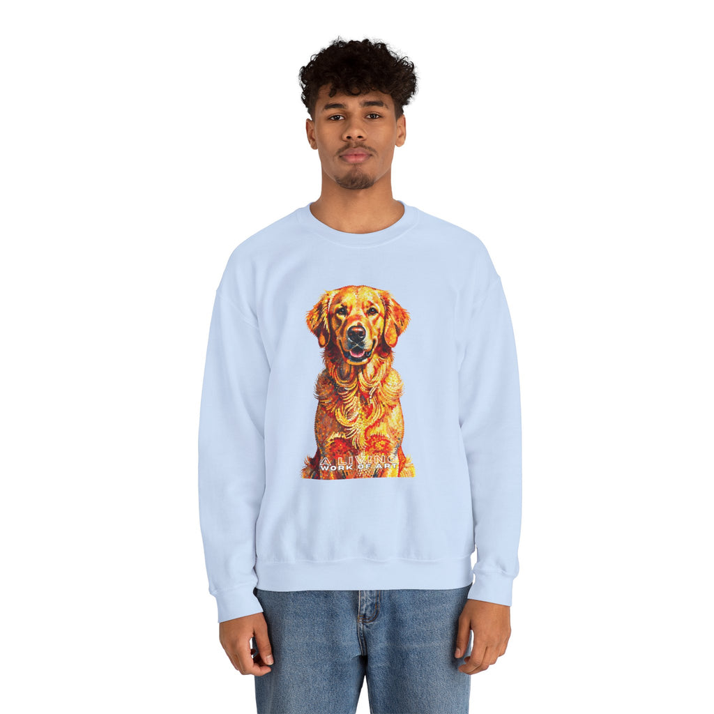 Golden Retriever Sweatshirt | Living Work of Art Collection | Pointillism Style