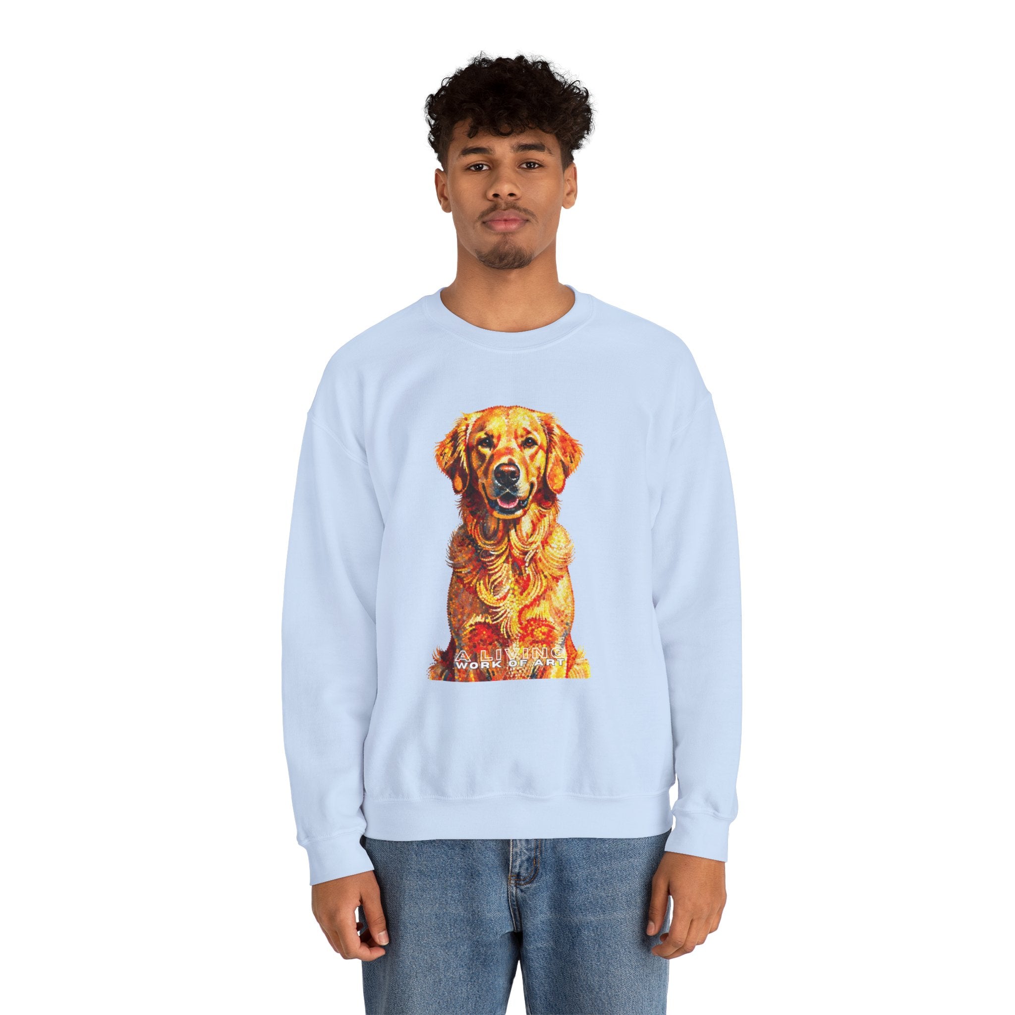 Golden Retriever Sweatshirt | Living Work of Art Collection | Pointillism Style
