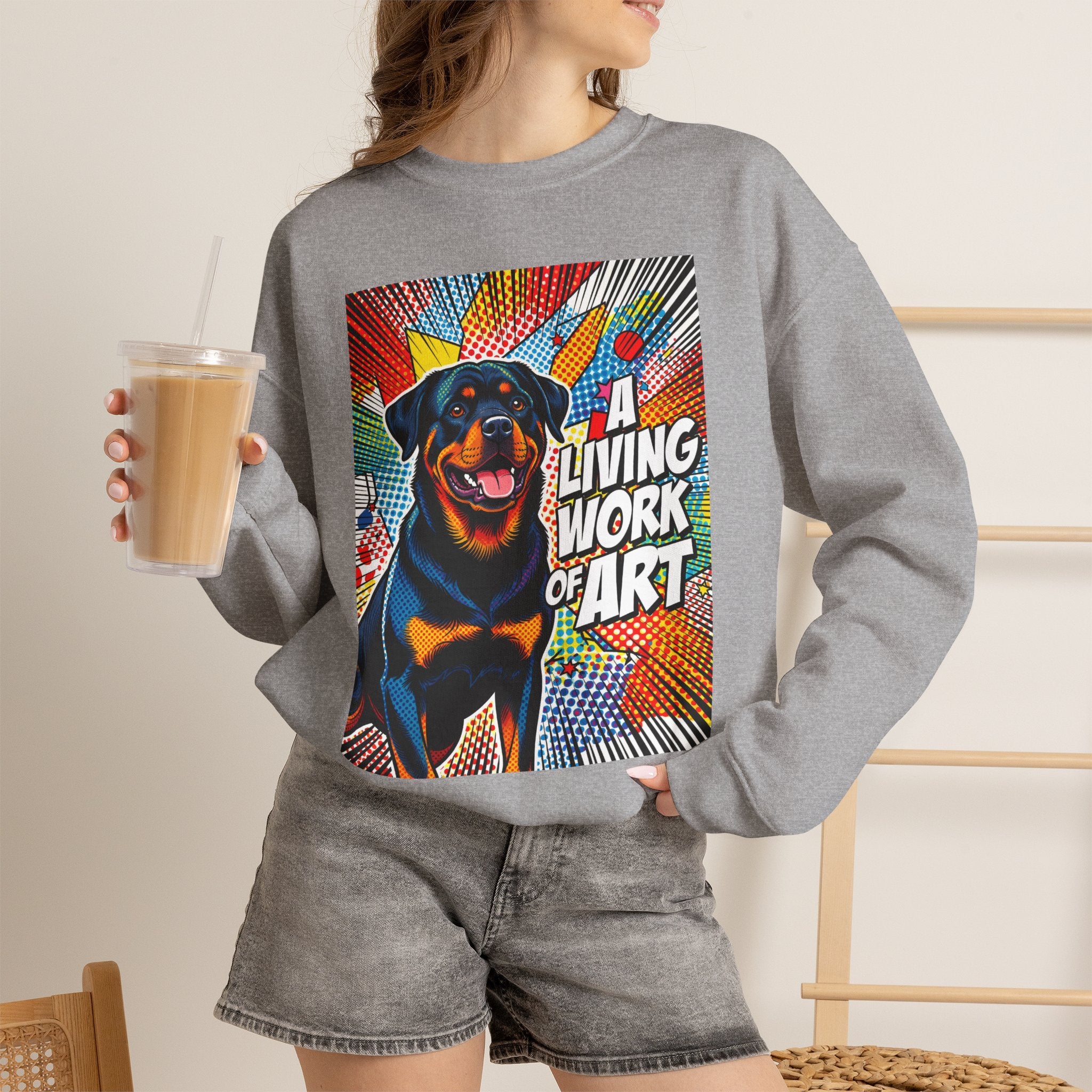 Rottweiler Sweatshirt I Living Work of Art Collection | Pop Art