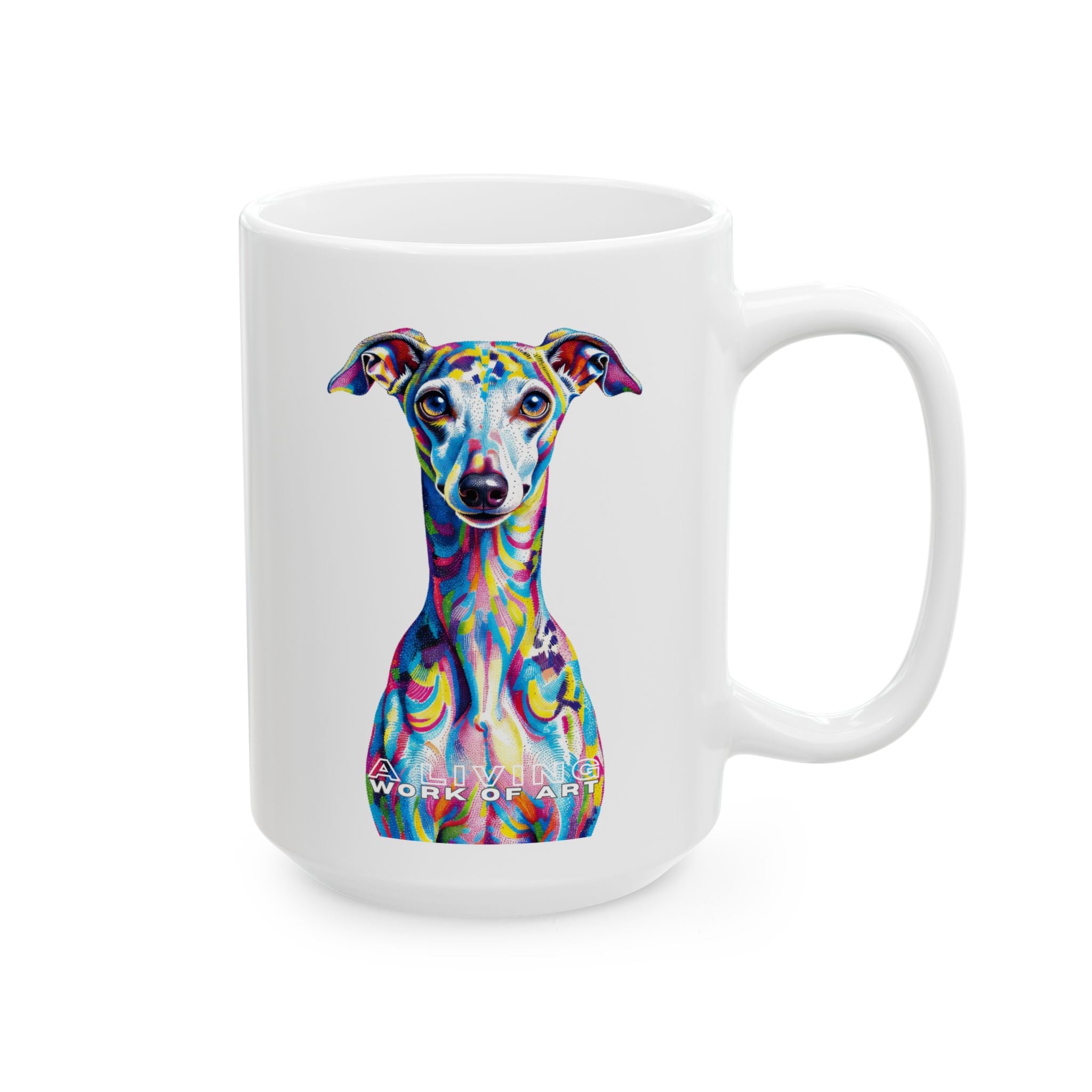 Italian Greyhound Coffee Mug | Living Work of Art Collection | Pointillism Style