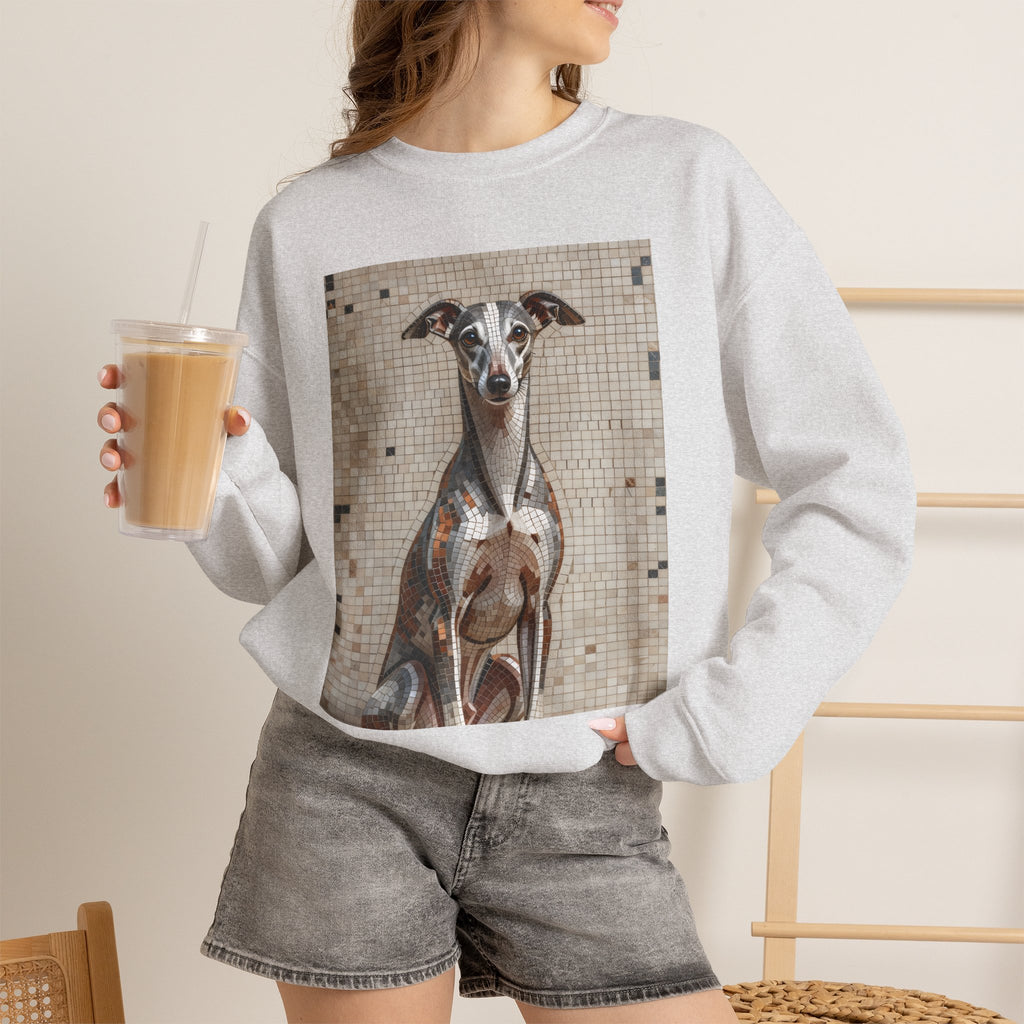 Whippet Sweatshirt | Living Work of Art Collection | Mosaic Style