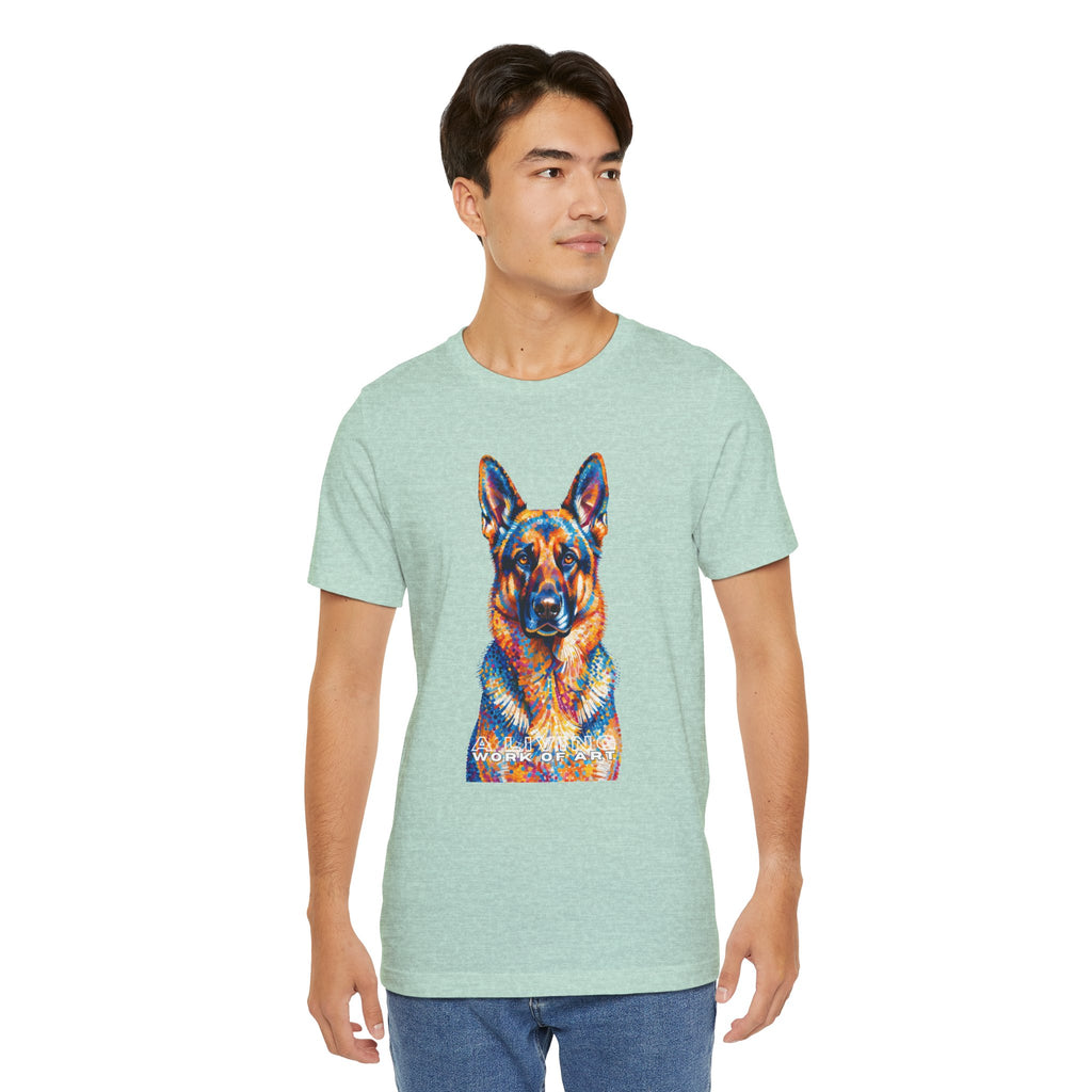 German Shepherd T Shirt | Living Work of Art Collection | Pointillism Style