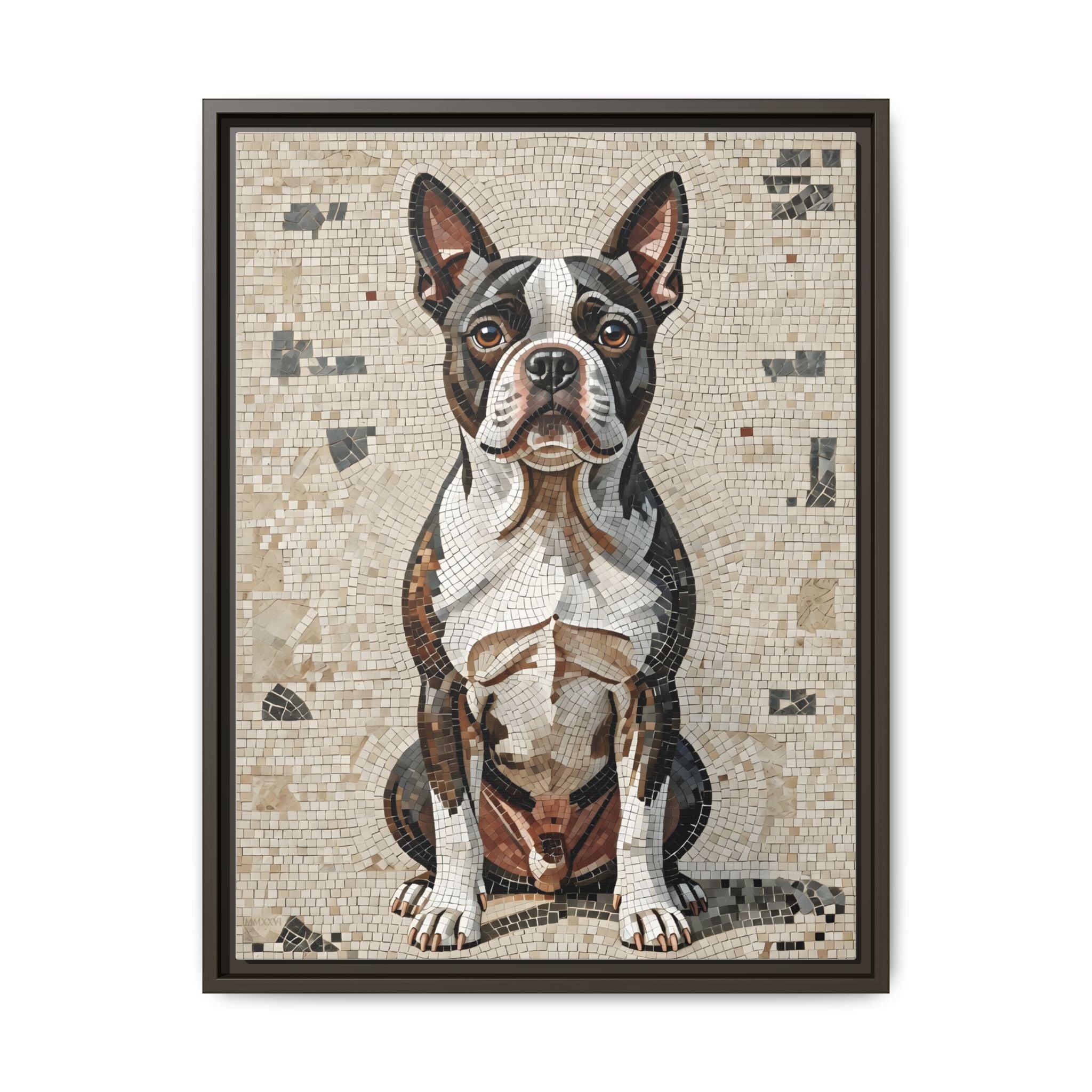 Boston Terrier Canvas Wall Art | Living Work of Art Collection | Mosaic Style Print