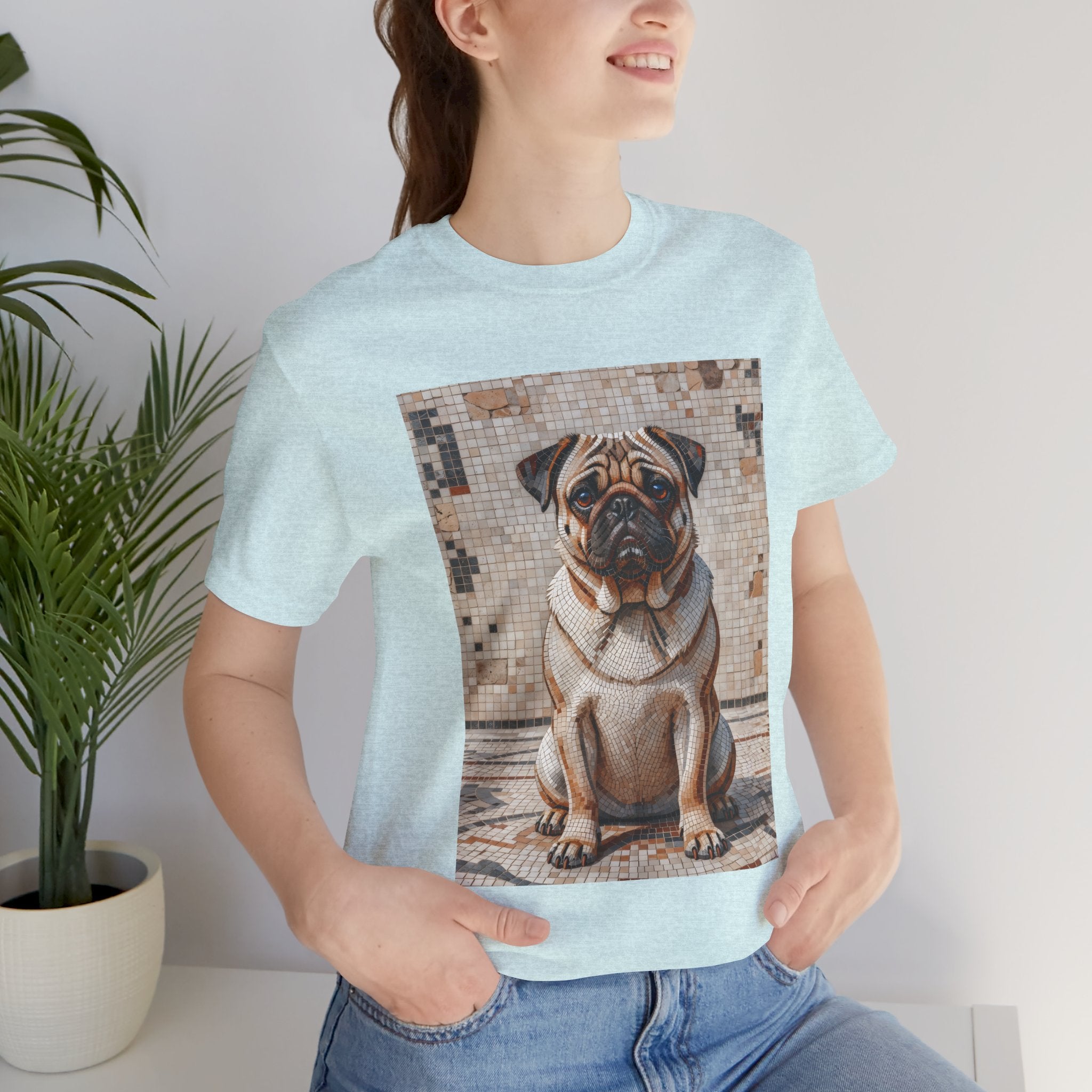 Pug T Shirt | Living Work of Art Collection | Mosaic Style