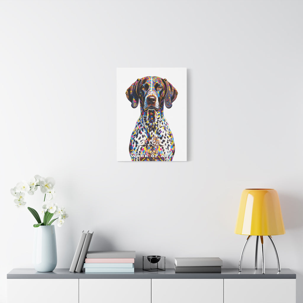 German Shorthaired Pointer Canvas Wall Art | Living Work of Art Collection | Pointillism Style Print