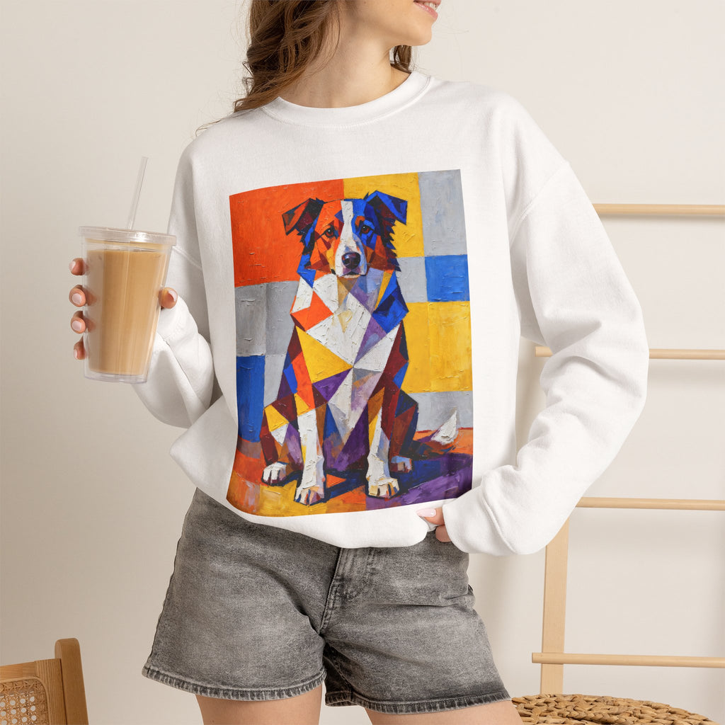 Australian Shepherd Sweatshirt | Living Work of Art Collection | Cubist Style