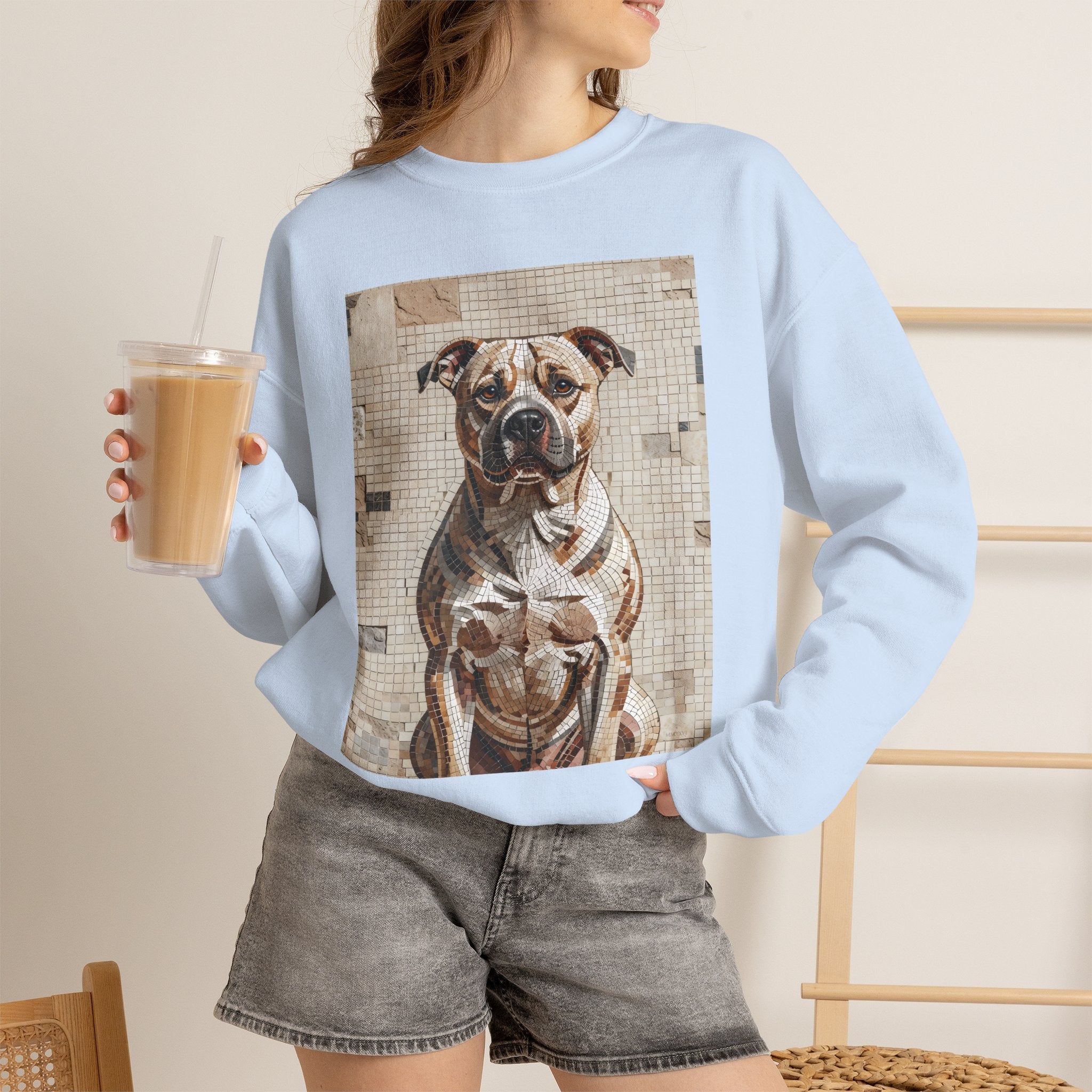 Staffordshire Bull Terrier Sweatshirt | Living Work of Art Collection | Mosaic Style