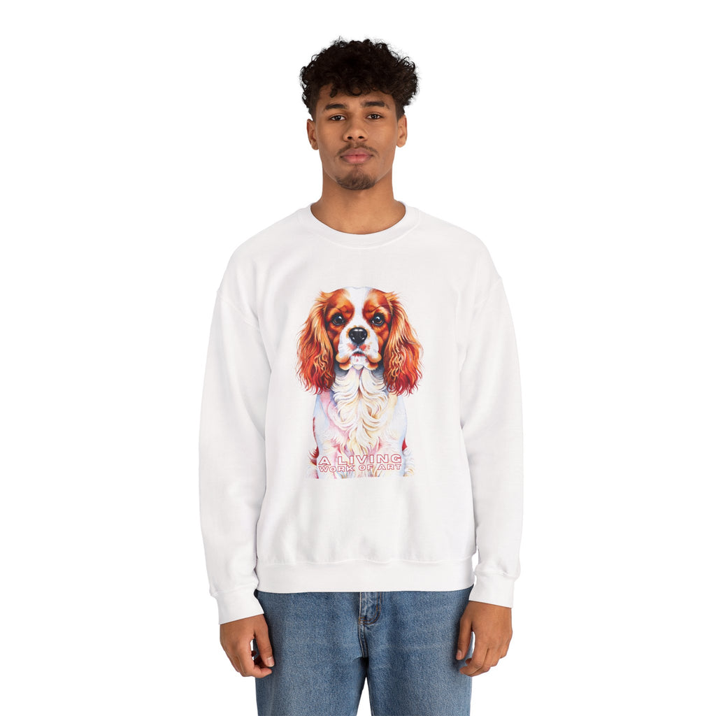 Cavalier King Charles Spaniel Sweatshirt | Living Work of Art Collection | Pointillism Style