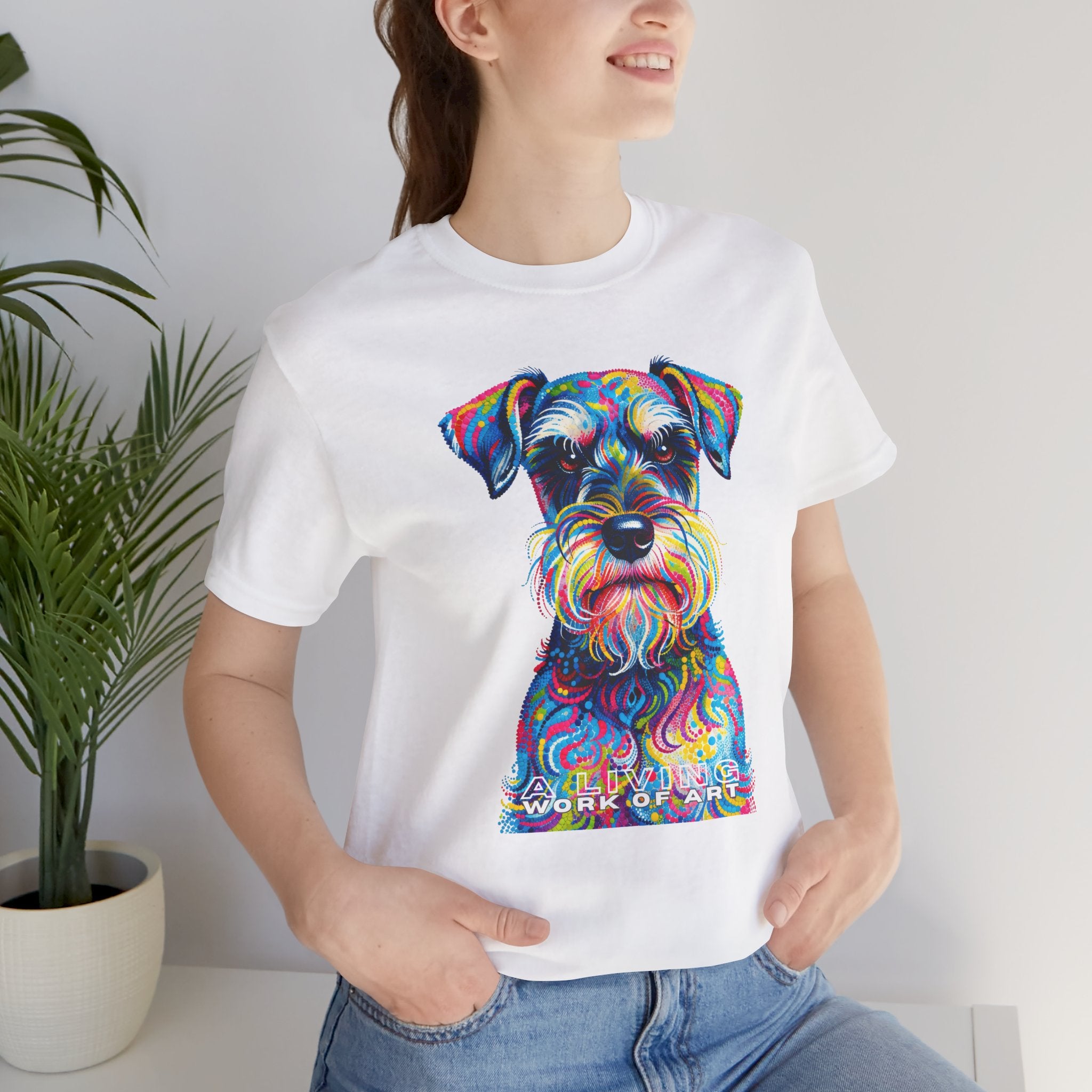 Schnauzer T Shirt | Living Work of Art Collection | Pointillism Style