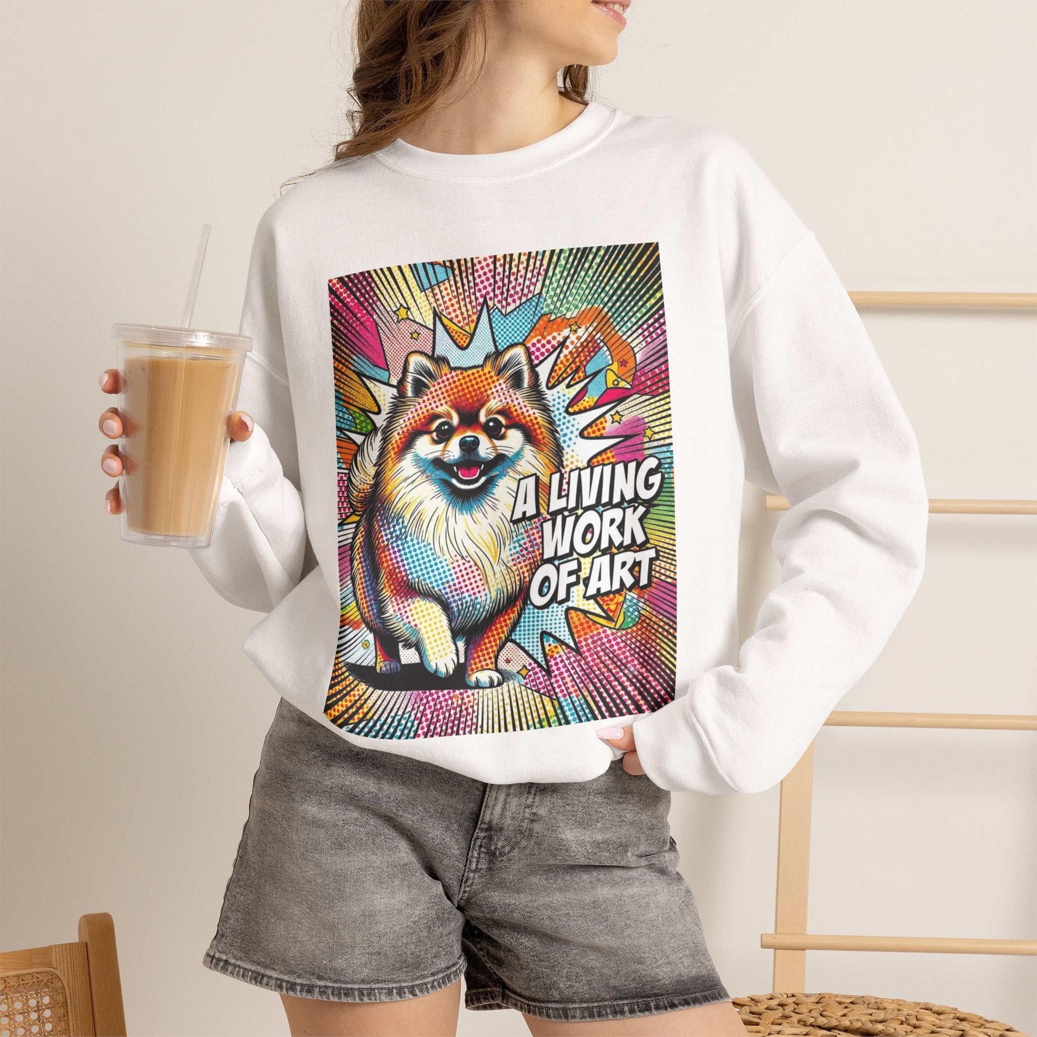Pomeranian Sweatshirt | Living Work of Art Collection | Pop Art
