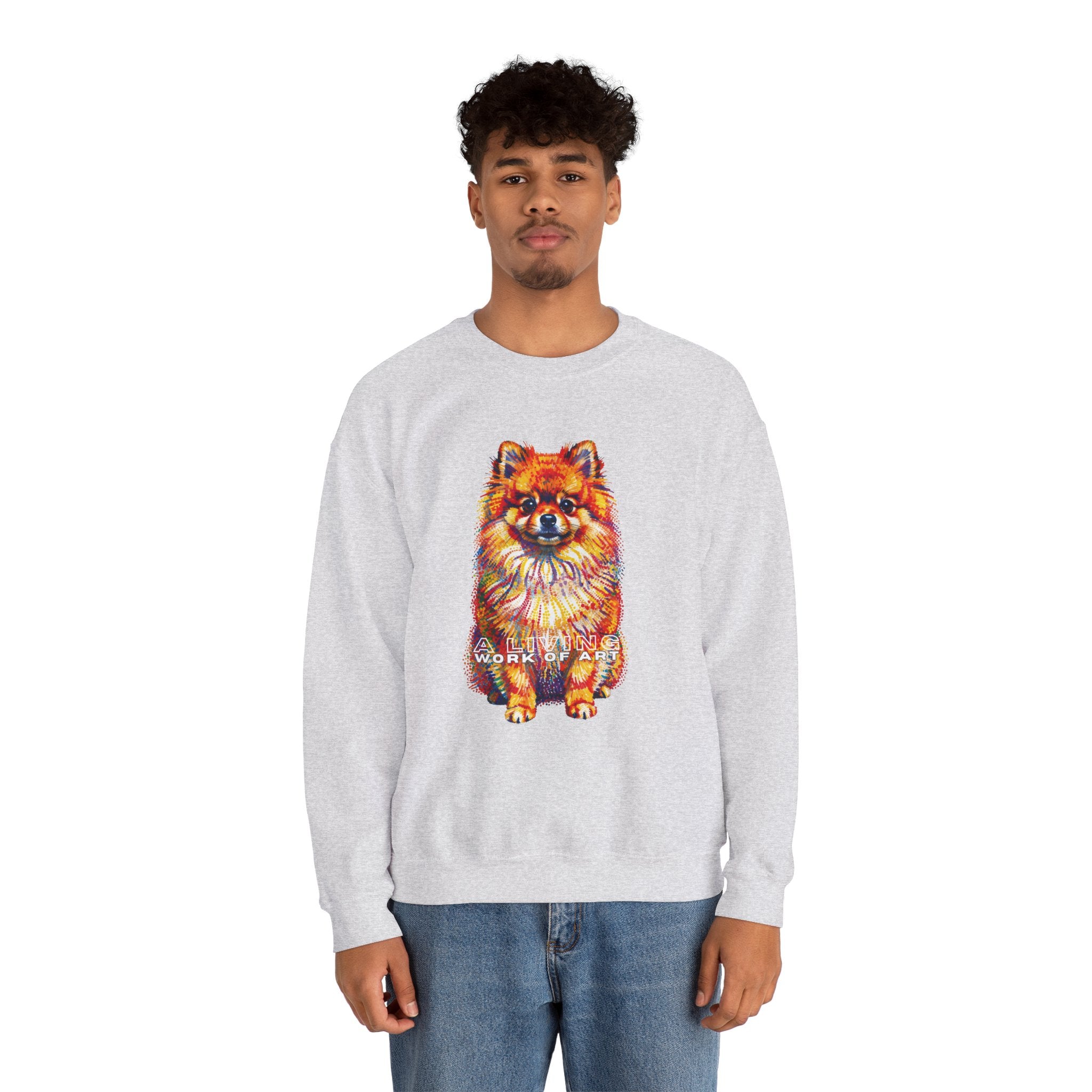 Pomeranian Sweatshirt | Living Work of Art Collection | Pointillism Style