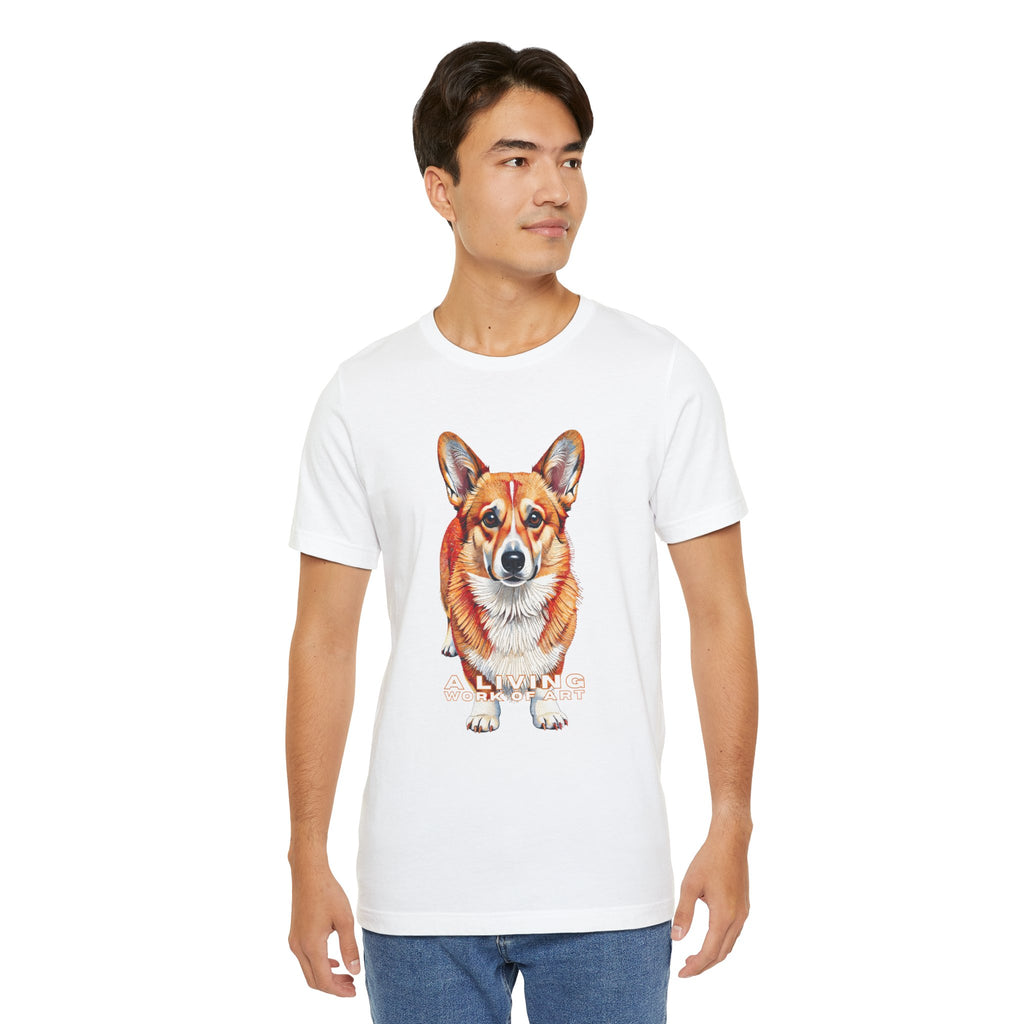 Corgi T Shirt | Living Work of Art Collection | Pointillism Style