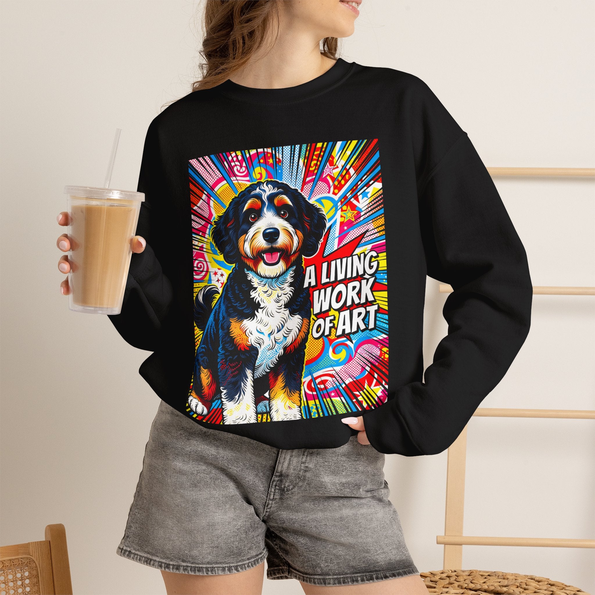 Bernedoodle Sweatshirt | Living Work of Art Collection | Pop Art