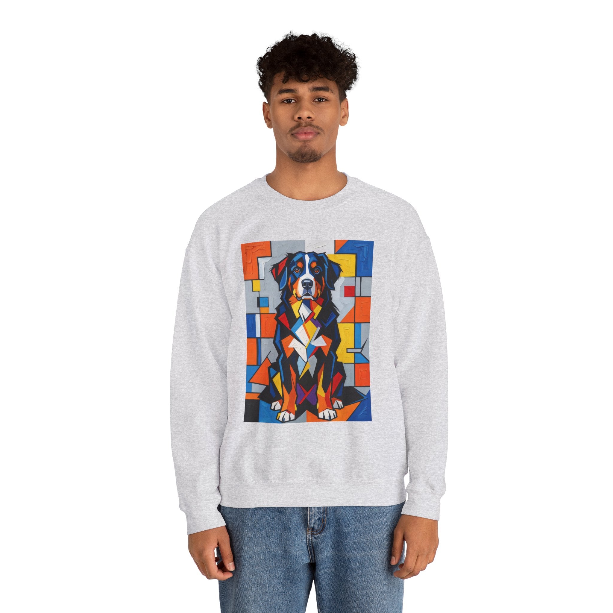 Bernese Mountain Dog Sweatshirt | Living Work of Art Collection | Cubist Style