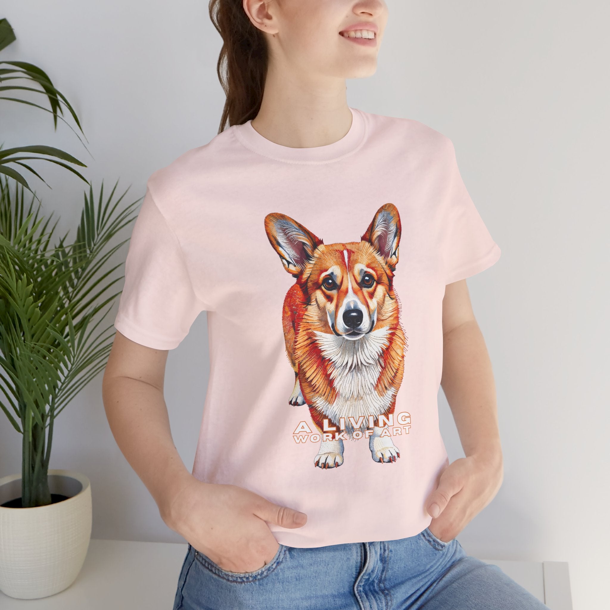 Corgi T Shirt | Living Work of Art Collection | Pointillism Style