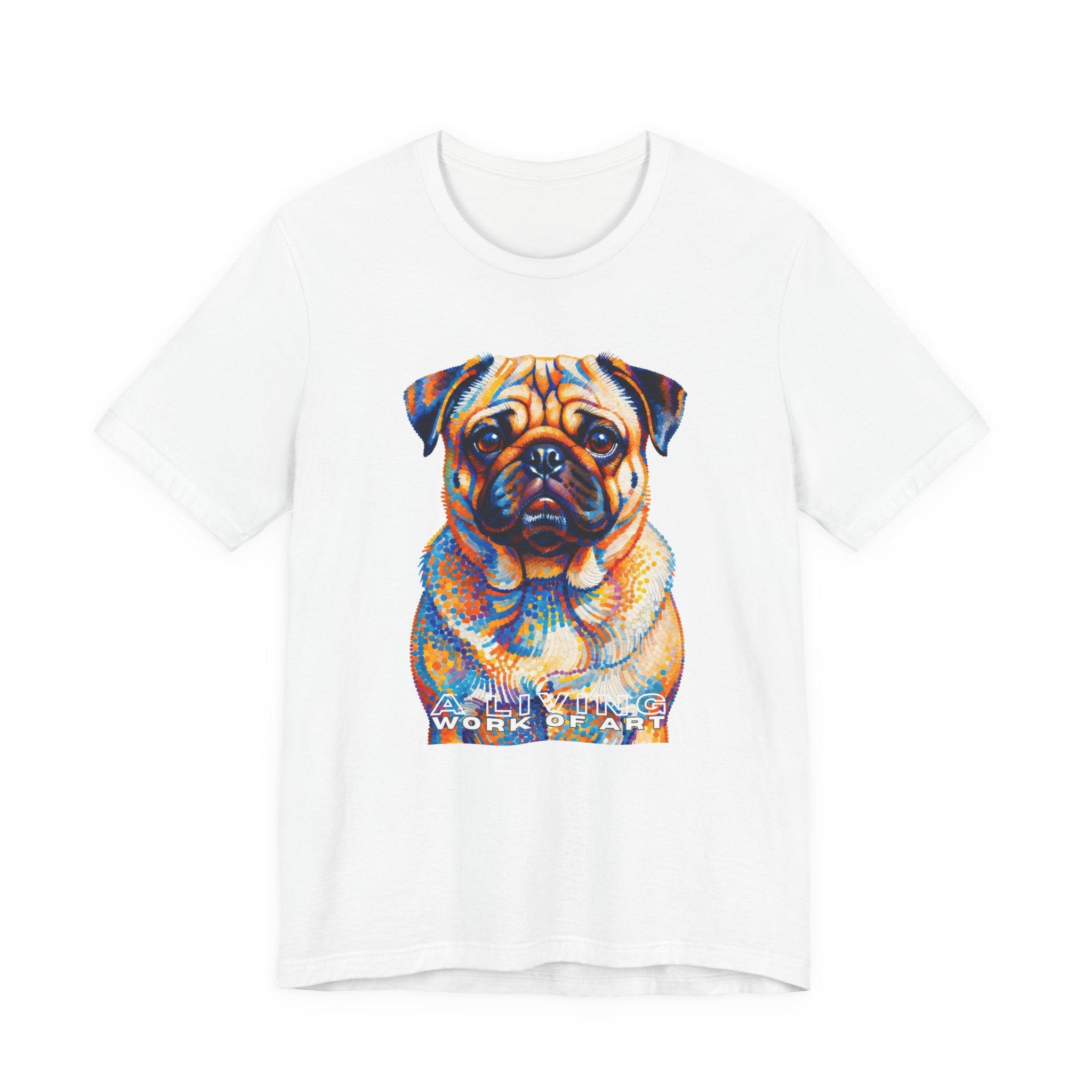 Pug T Shirt | Living Work of Art Collection | Pointillism Style