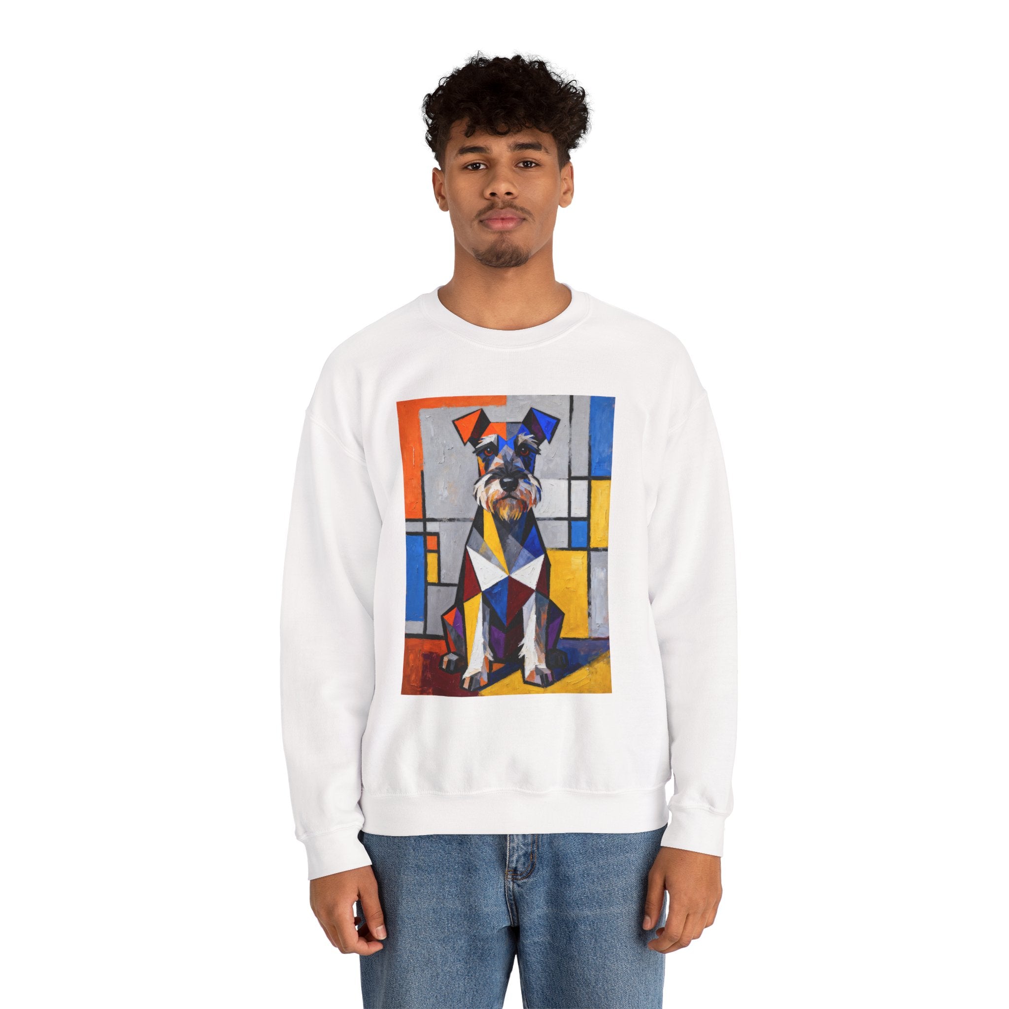 Schnauzer Sweatshirt | Living Work of Art Collection | Cubist Style