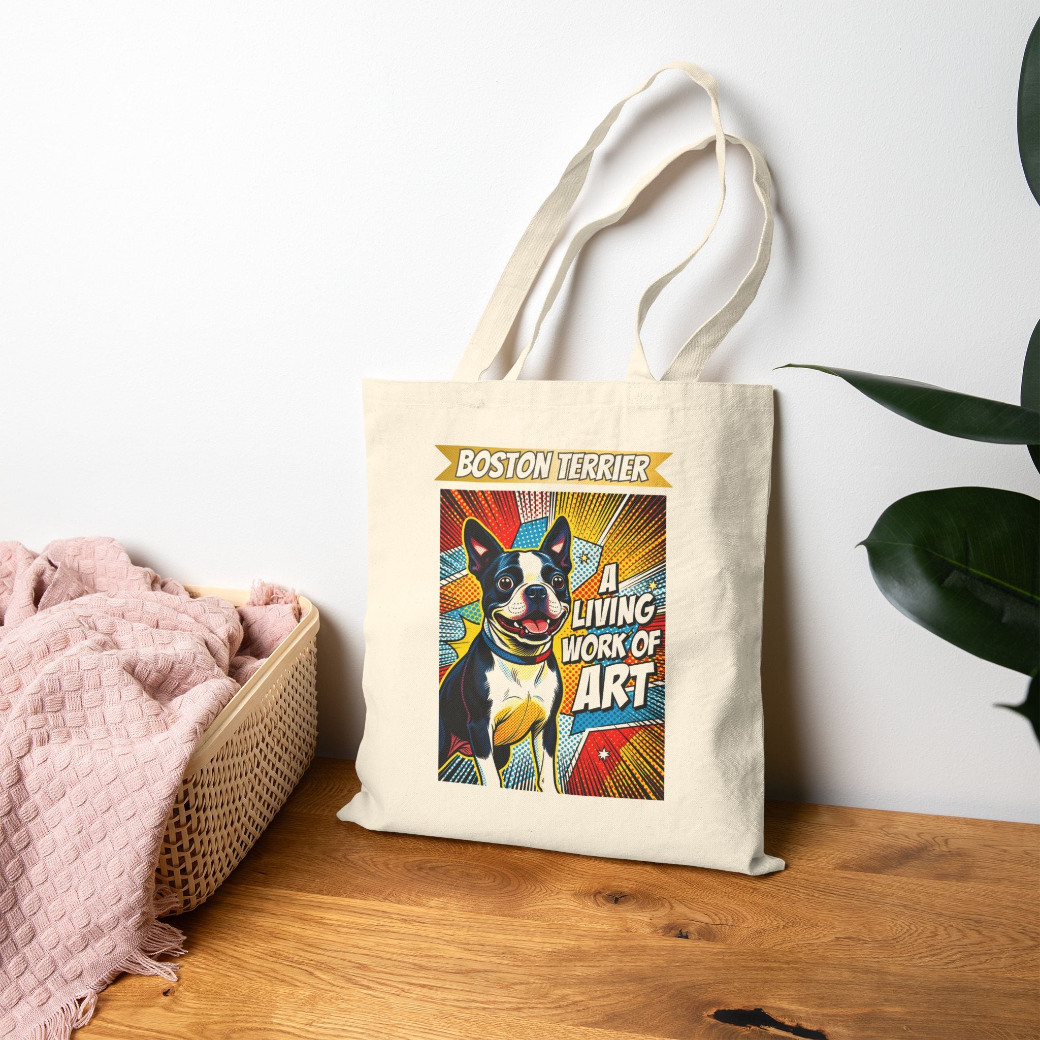 Boston Terrier Tote Bag | Living Work of Art Collection | Pop Art