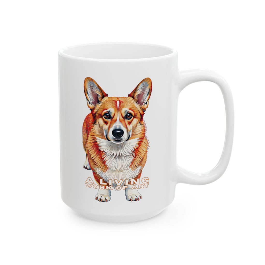 Corgi Coffee Mug | Living Work of Art Collection | Pointillism Style