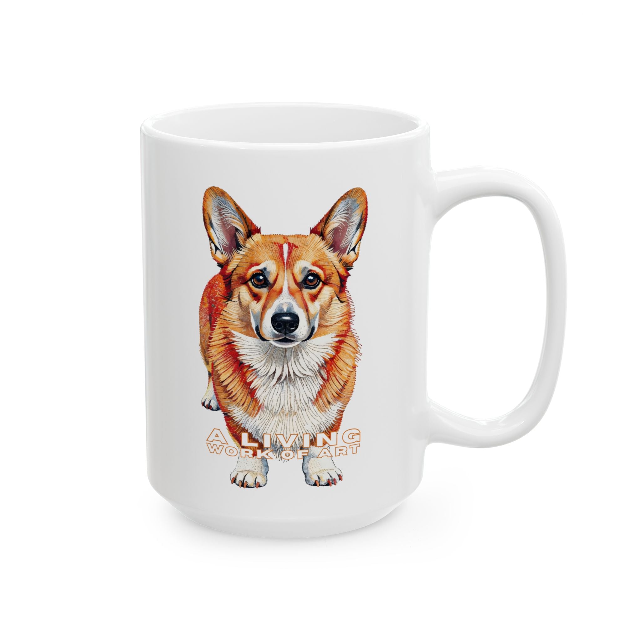 Corgi Coffee Mug | Living Work of Art Collection | Pointillism Style