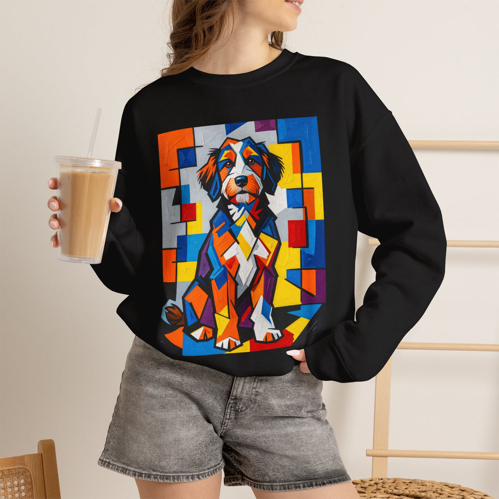 Bernedoodle Sweatshirt | Living Work of Art Collection | Cubist Style