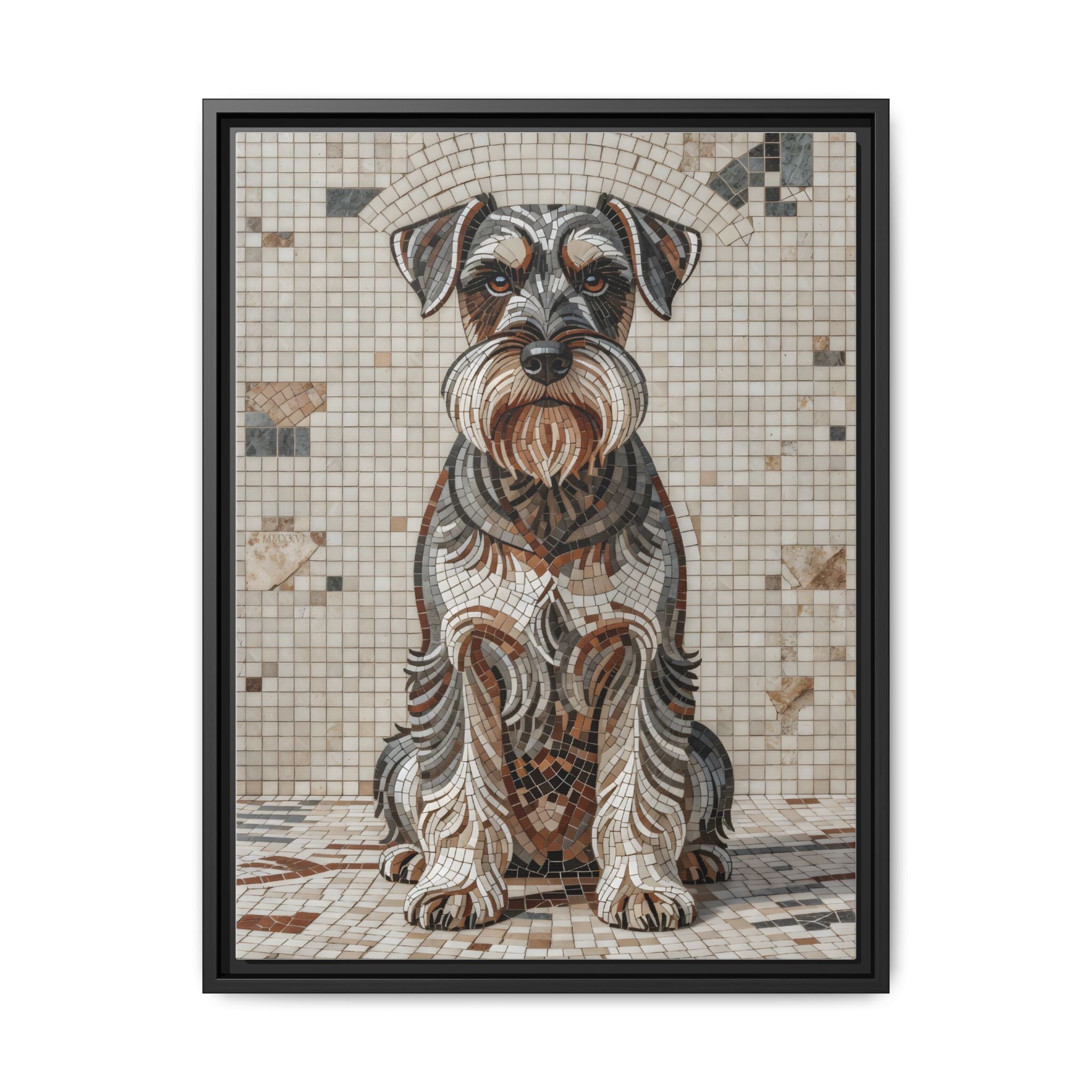 Schnauzer Canvas Wall Art | Living Work of Art Collection | Mosaic Style Print