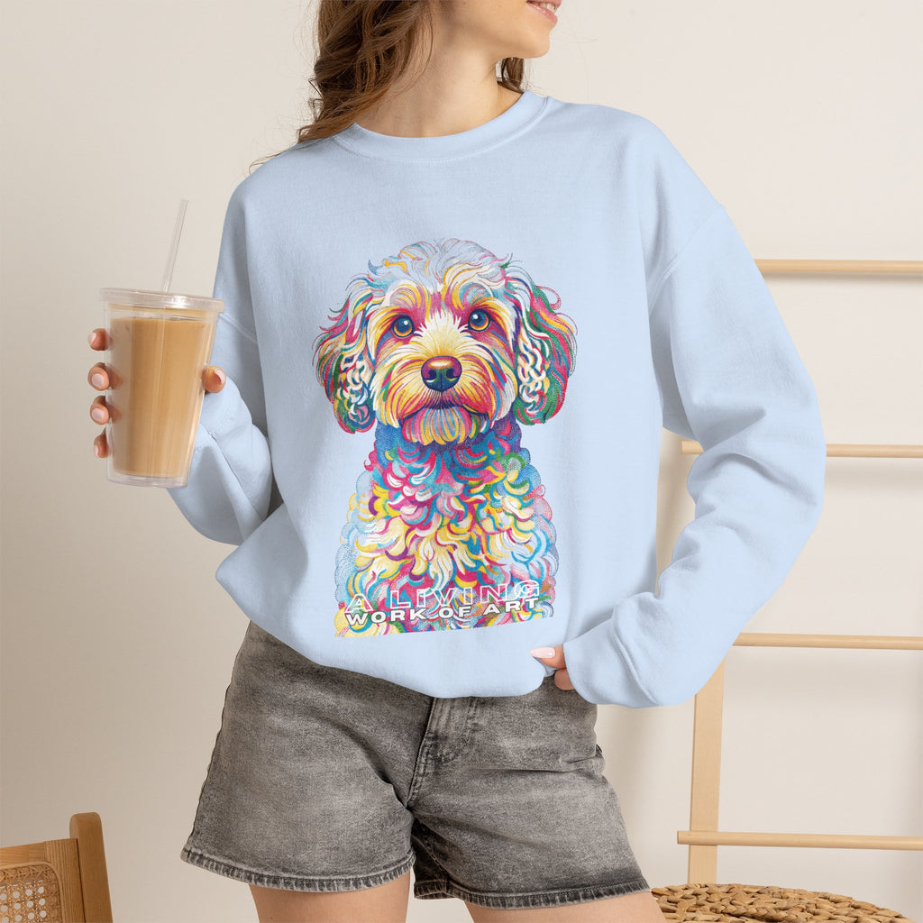 Cavapoo Sweatshirt | Living Work of Art Collection | Pointillism Style