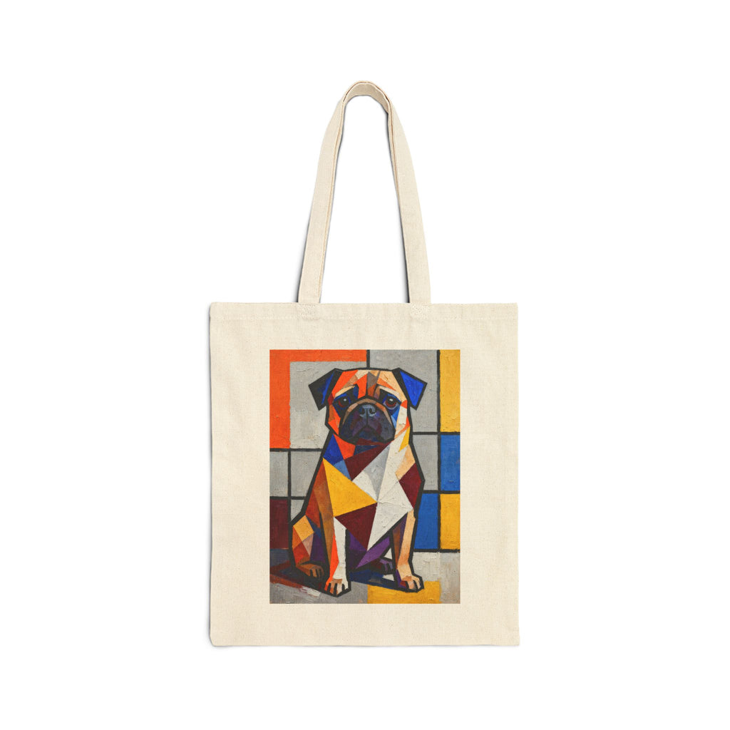 Pug Tote Bag | Living Work of Art Collection | Cubist Style
