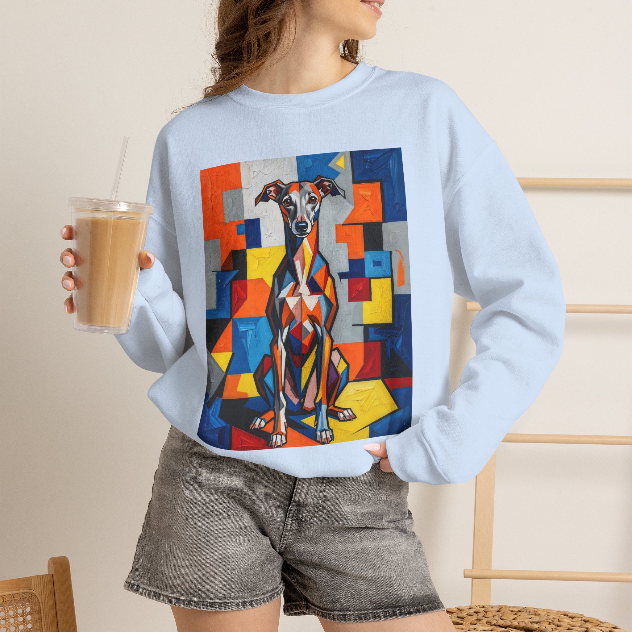 Italian Greyhound Sweatshirt | Living Work of Art Collection | Cubist Style